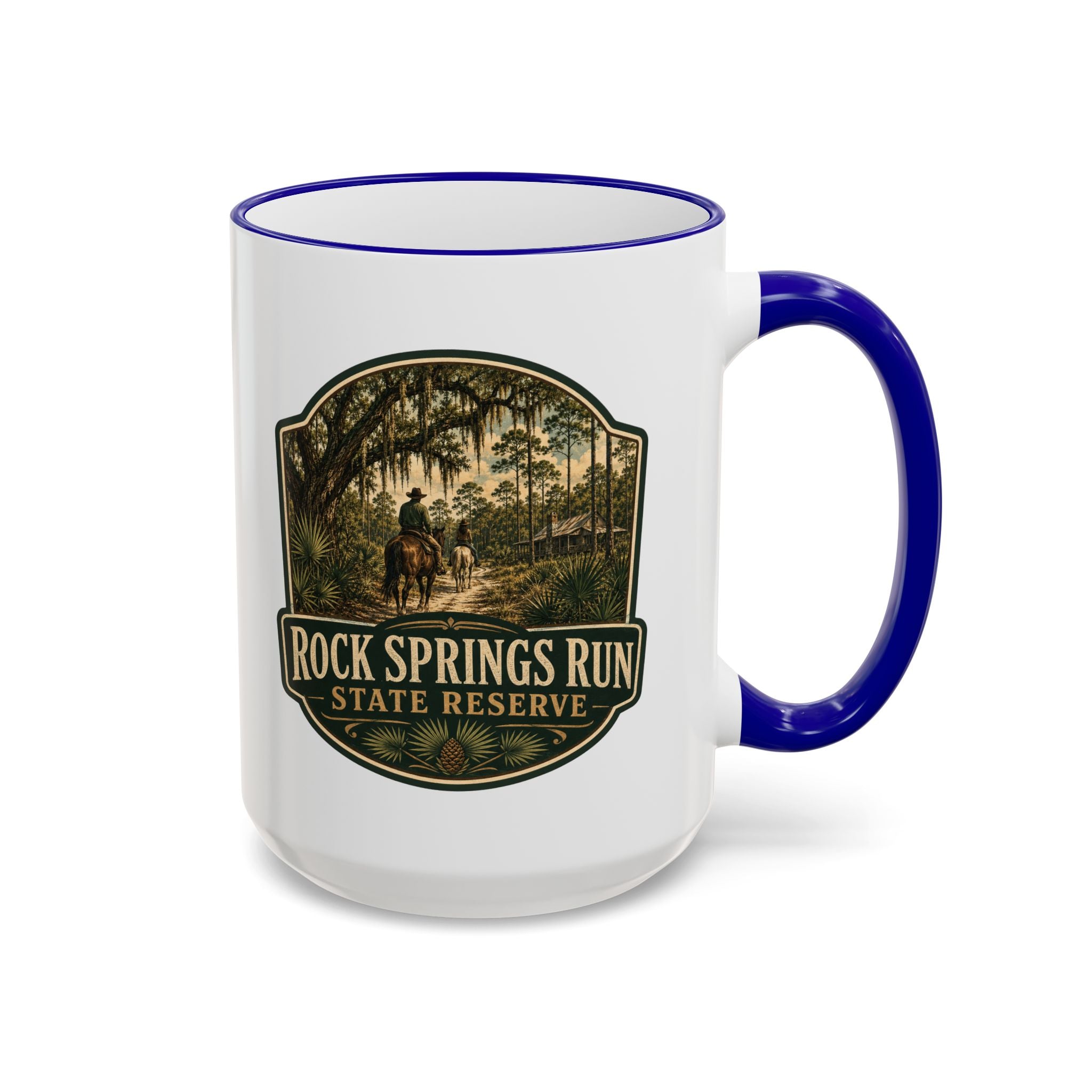 Rock Springs Run Vintage Mug — Accent Rim & Handle 11oz/15oz