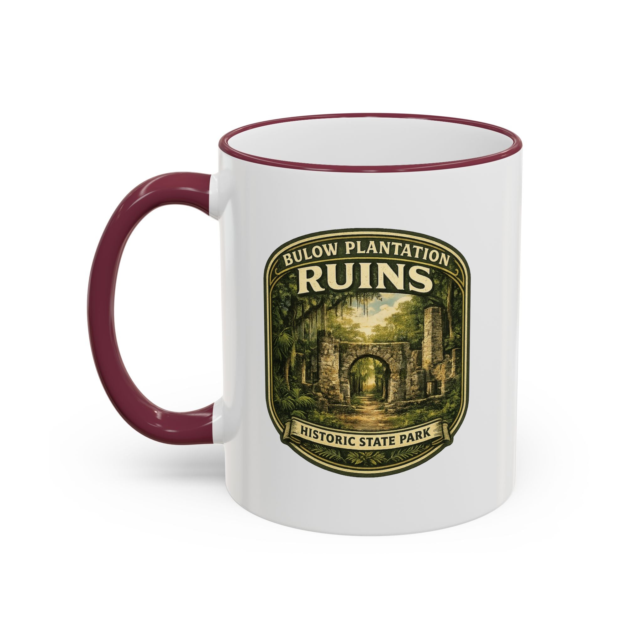 Bulow Ruins Vintage Mug — Accent Rim & Handle 11oz/15oz