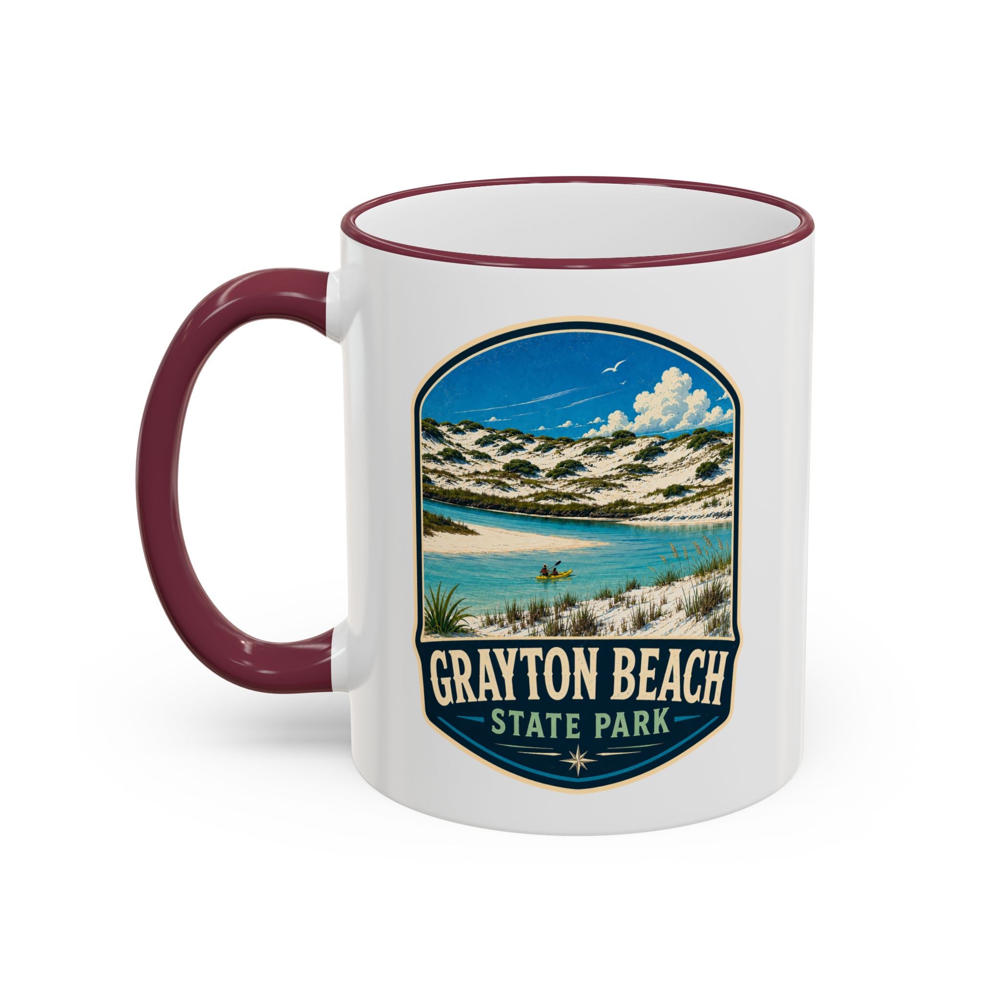 Grayton Beach Vintage Mug — Accent Rim & Handle 11oz/15oz