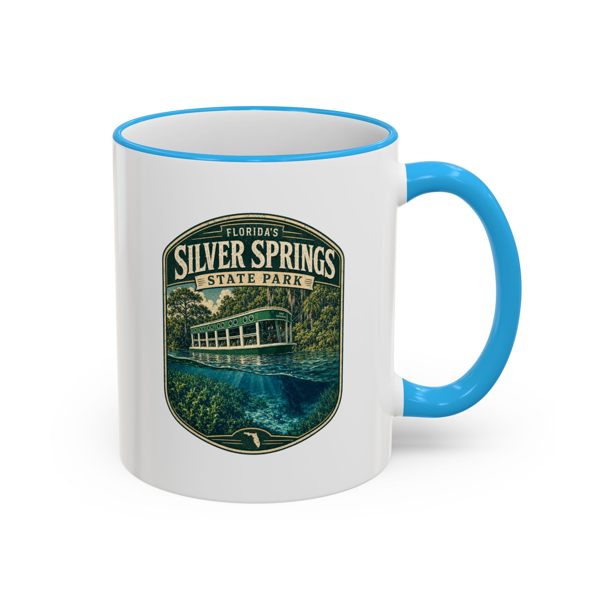 Silver Springs Vintage Mug — Accent Rim & Handle 11oz/15oz