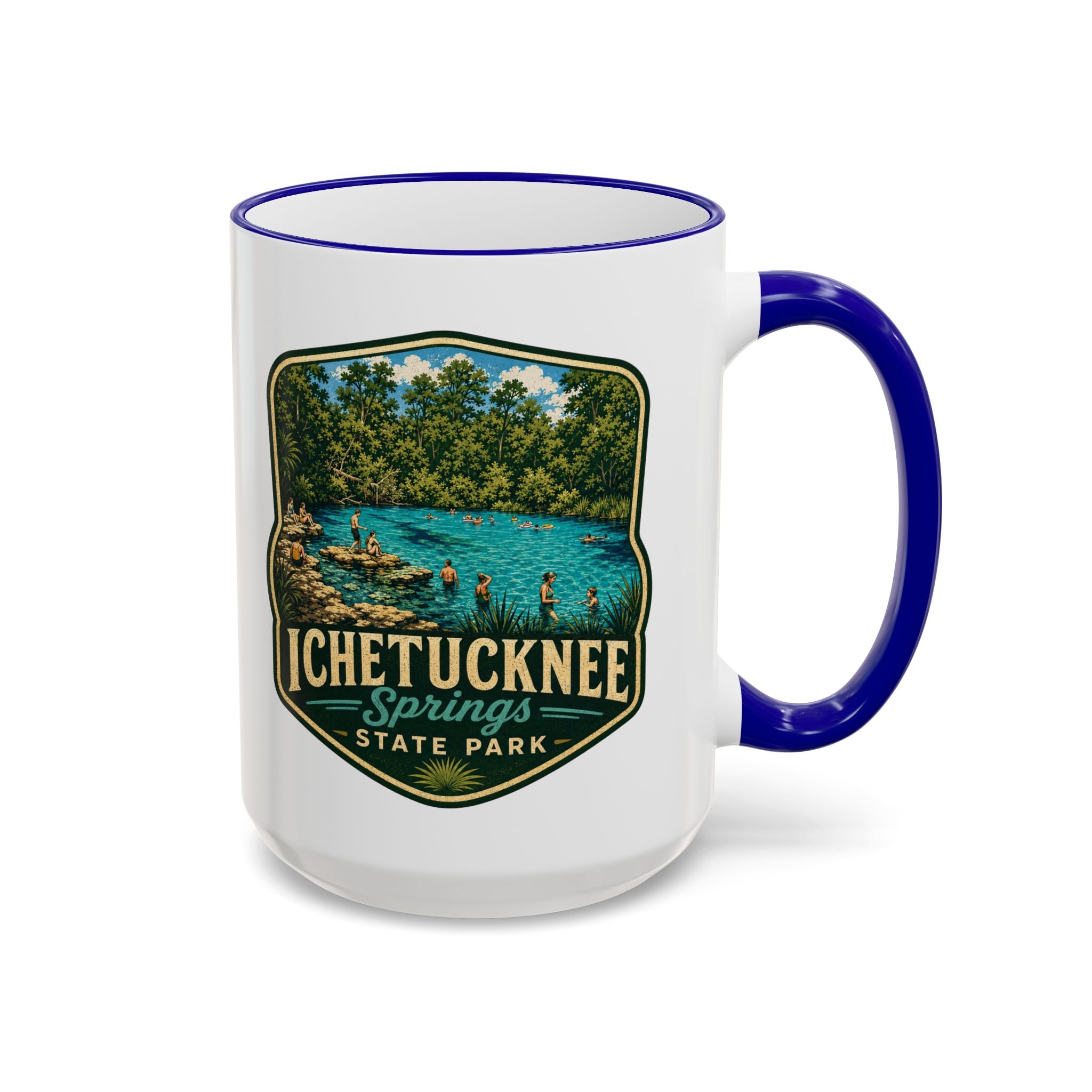 Ichetucknee Springs Vintage Mug — Accent Rim & Handle 11oz/15oz