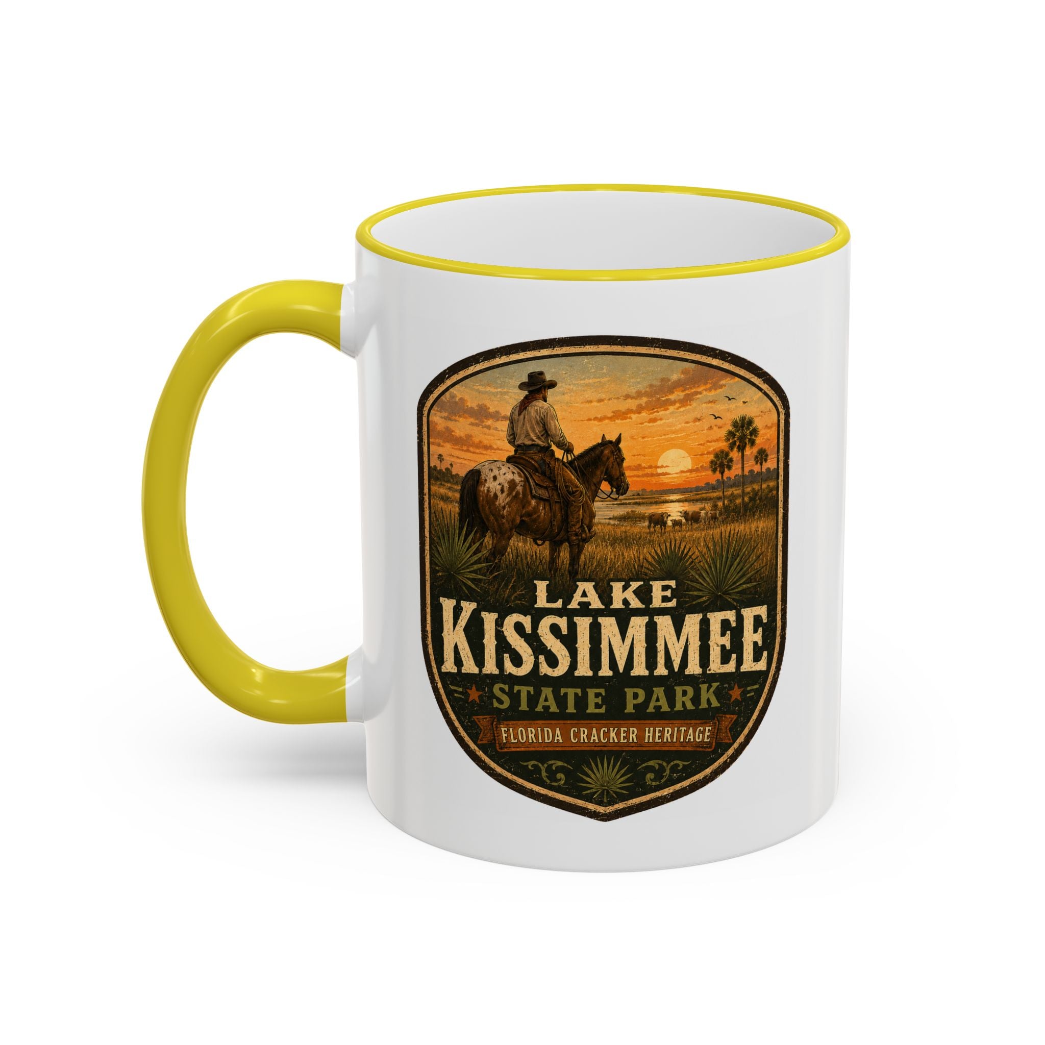 Lake Kissimmee Sunset Mug — Accent Rim & Handle 11oz/15oz