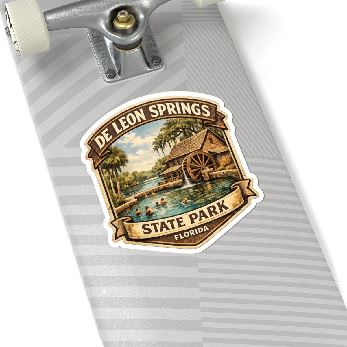 De Leon Springs State Park Vinyl Sticker – Vintage Florida Mill Design
