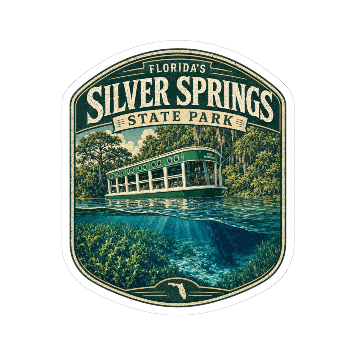 Silver Springs State Park Sticker — Florida Glass-Bottom Boat Badge