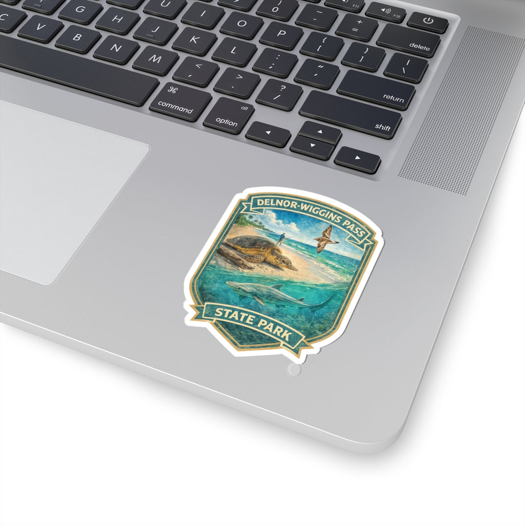 Delnor-Wiggins Pass State Park Sticker — Sea Turtle & Shark Nature Decal