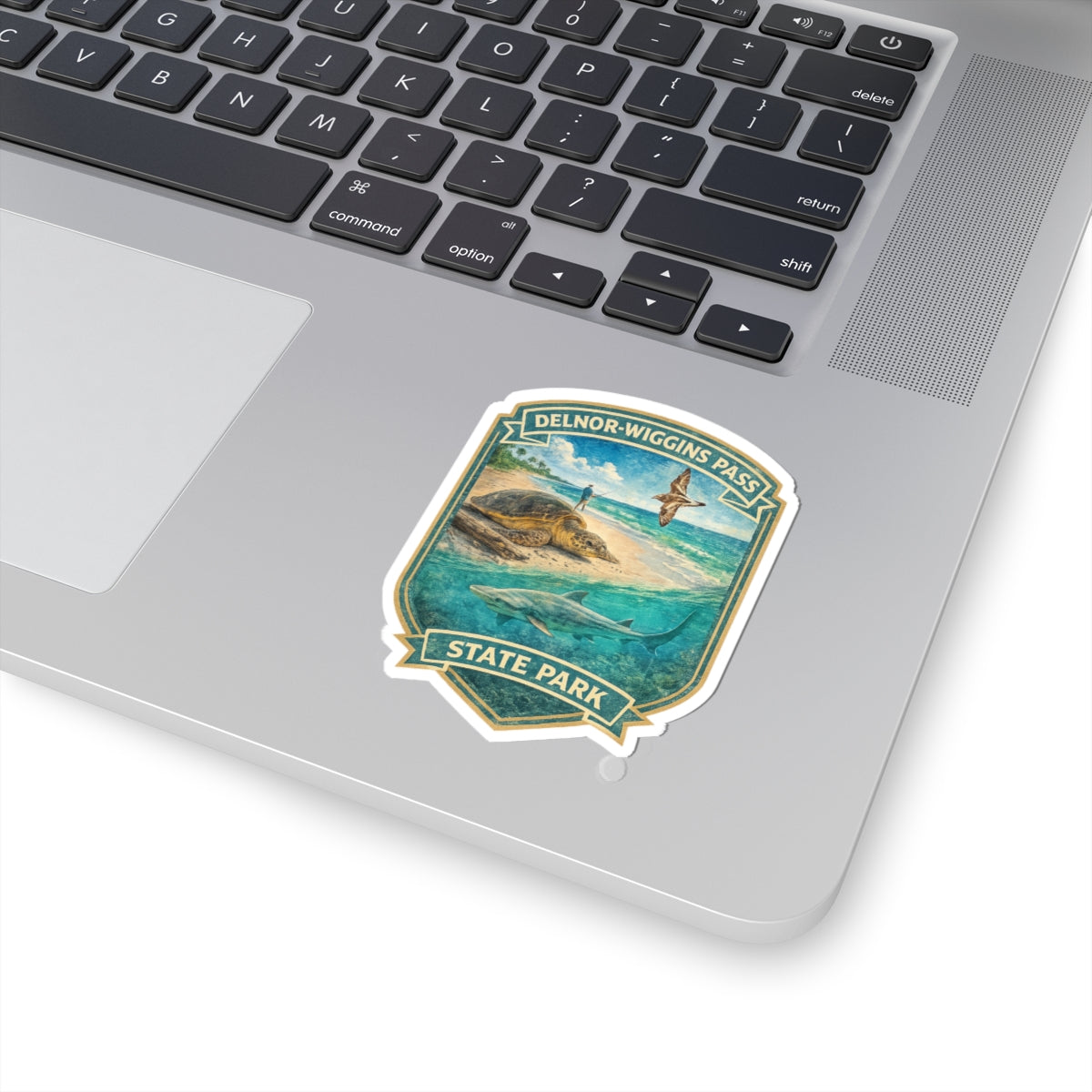 Delnor-Wiggins Pass State Park Sticker — Sea Turtle & Shark Nature Decal