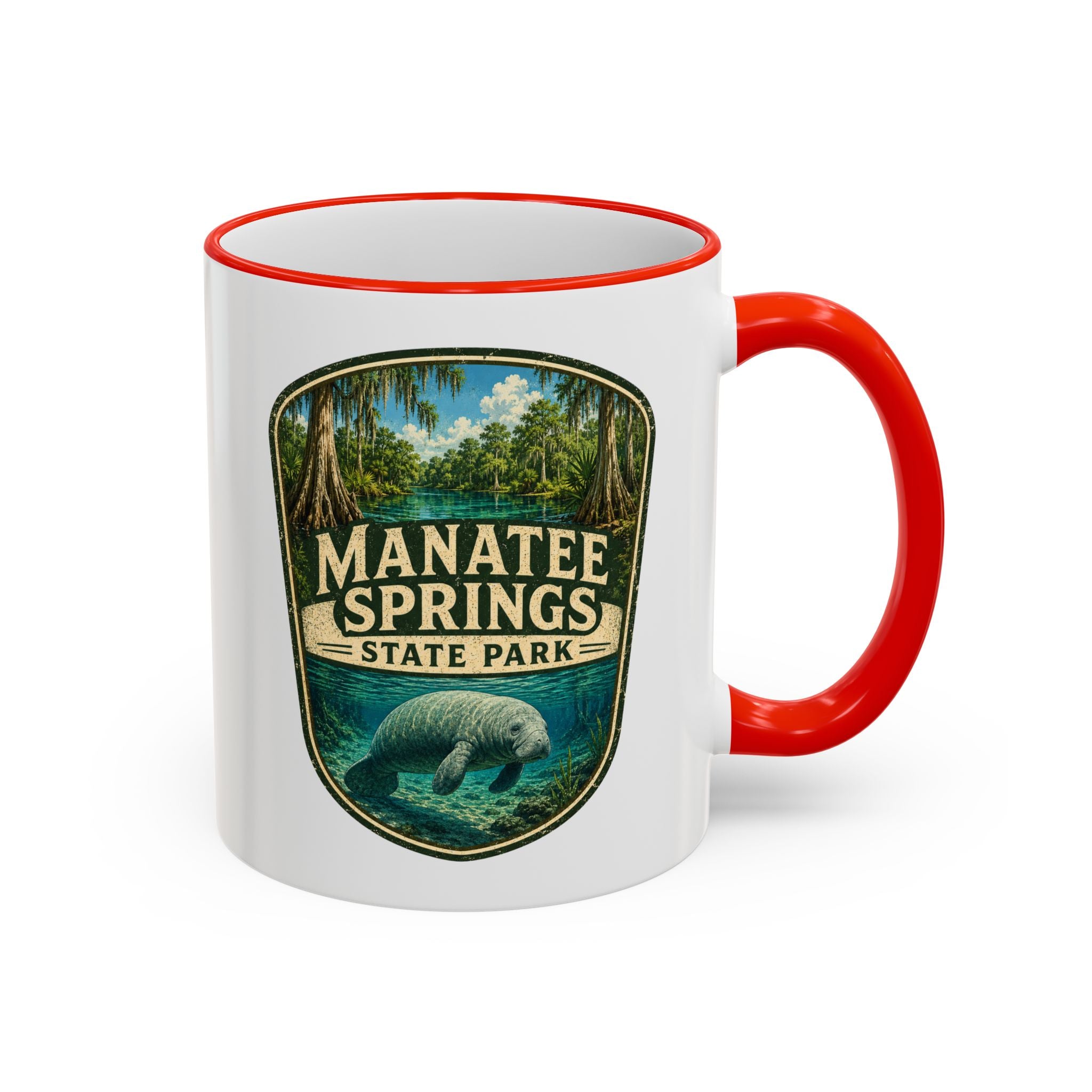 Manatee Springs Manatee Mug — Accent Rim & Handle 11oz/15oz