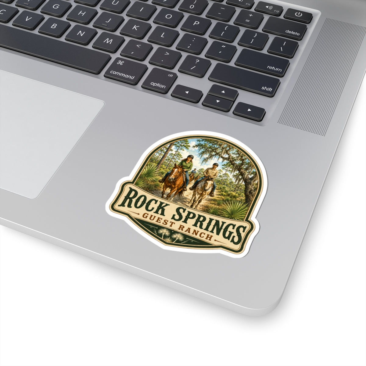 Rock Springs Guest Ranch Vintage Horseback Sticker — Kiss-Cut Vinyl Decal