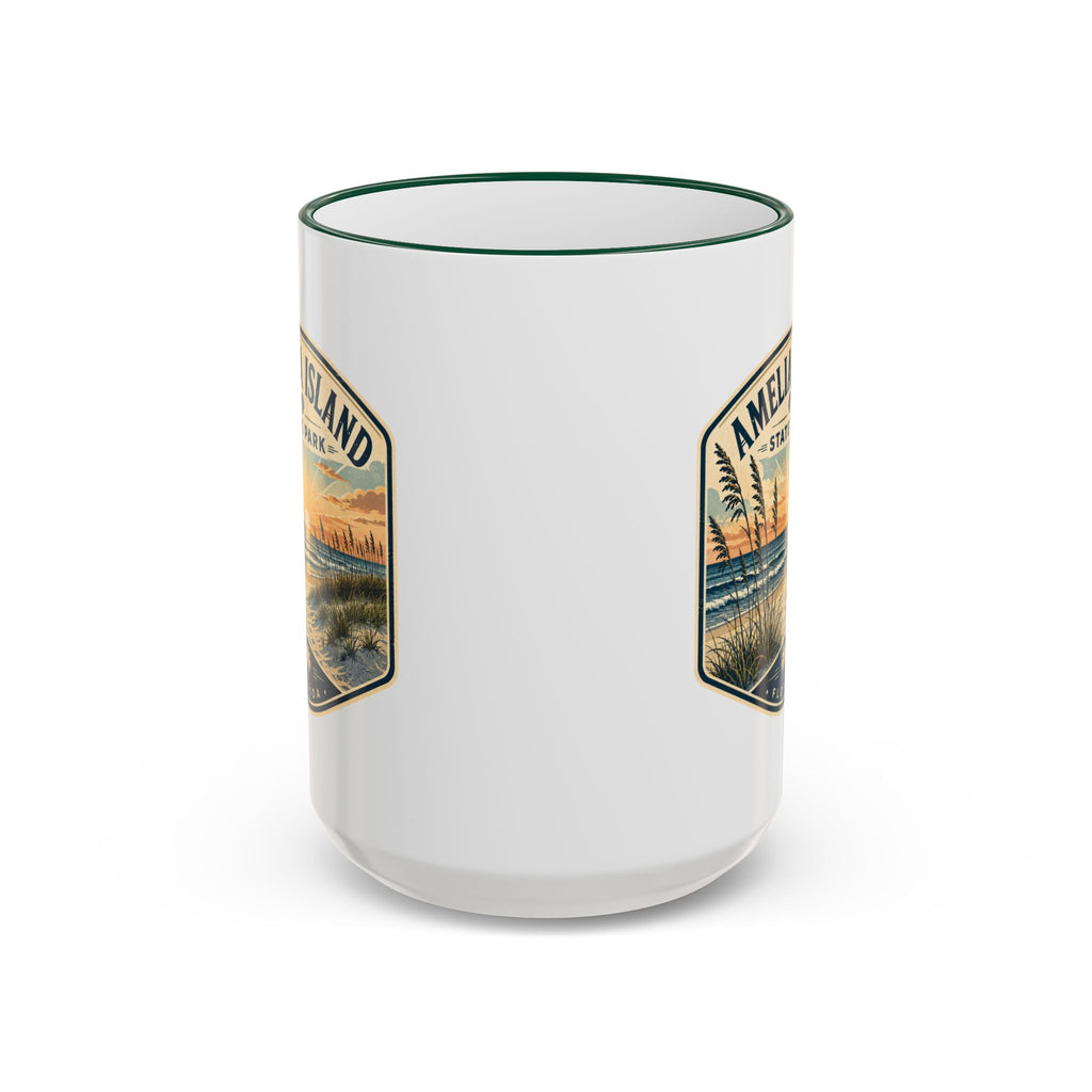 Amelia Island Vintage Mug — Accent Rim & Handle 11oz/15oz
