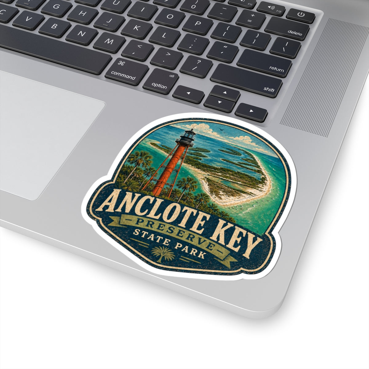Anclote Key State Park Vintage Lighthouse Sticker — Kiss-Cut Travel Decal
