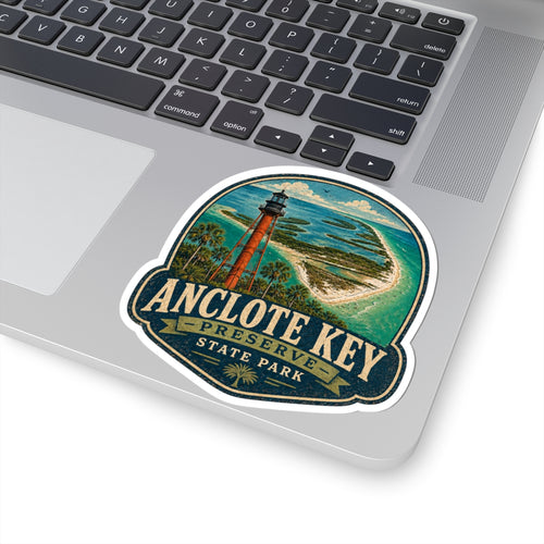Anclote Key State Park Vintage Lighthouse Sticker — Kiss-Cut Travel Decal