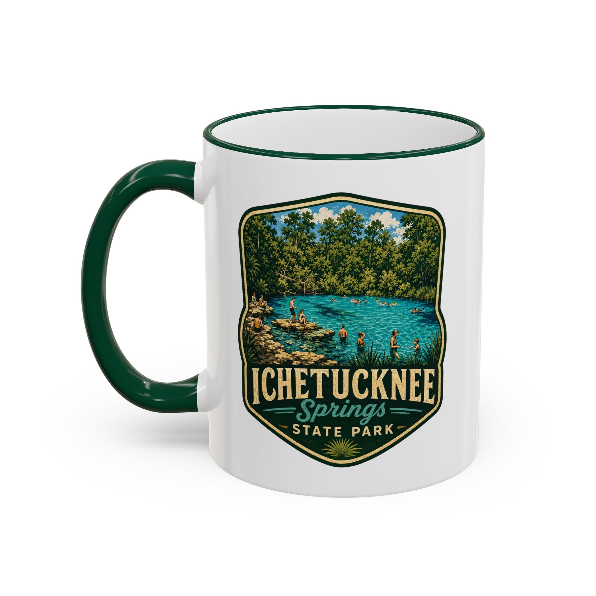 Ichetucknee Springs Vintage Mug — Accent Rim & Handle 11oz/15oz