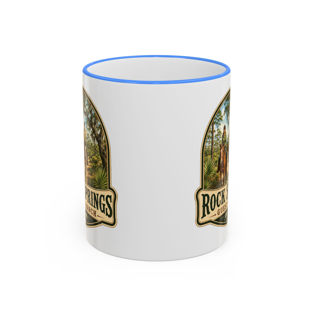 Rock Springs Guest Ranch Vintage Mug — Accent Rim & Handle 11oz/15oz