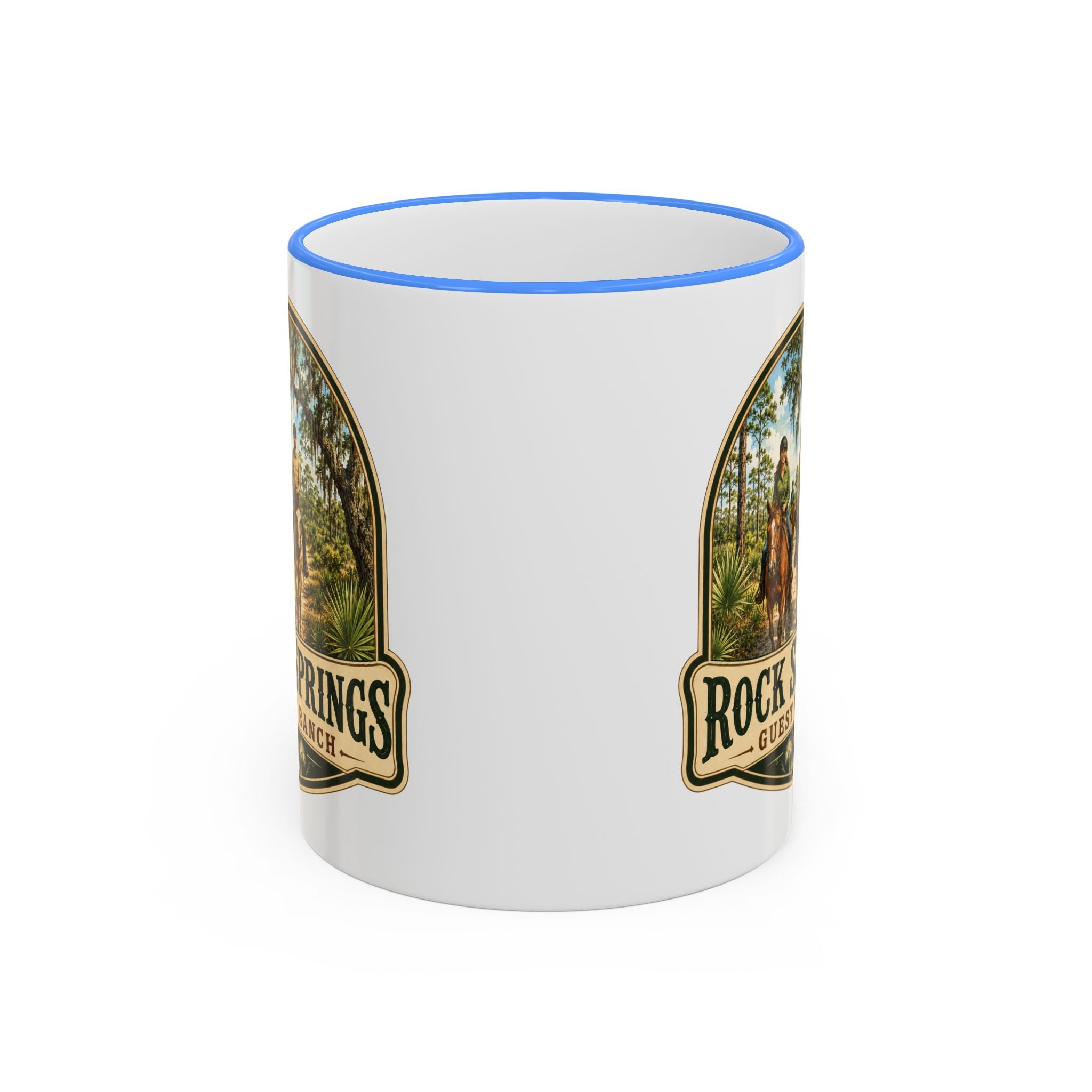 Rock Springs Guest Ranch Vintage Mug — Accent Rim & Handle 11oz/15oz