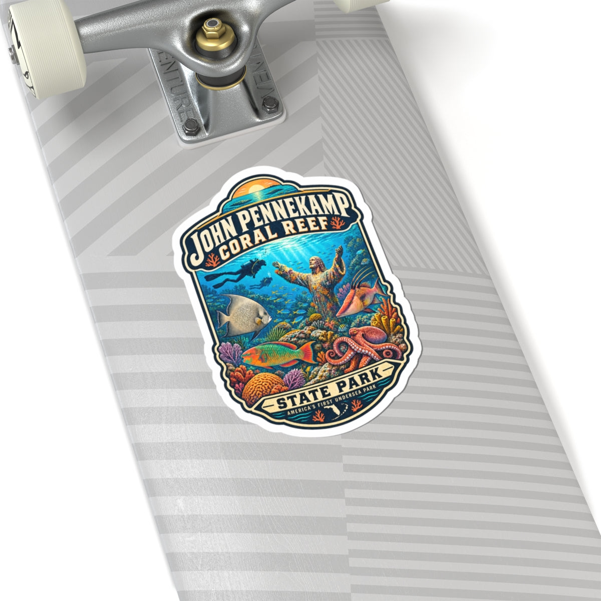 John Pennekamp Coral Reef State Park Sticker — Vintage Underwater Marine Life Kiss-Cut Sticker