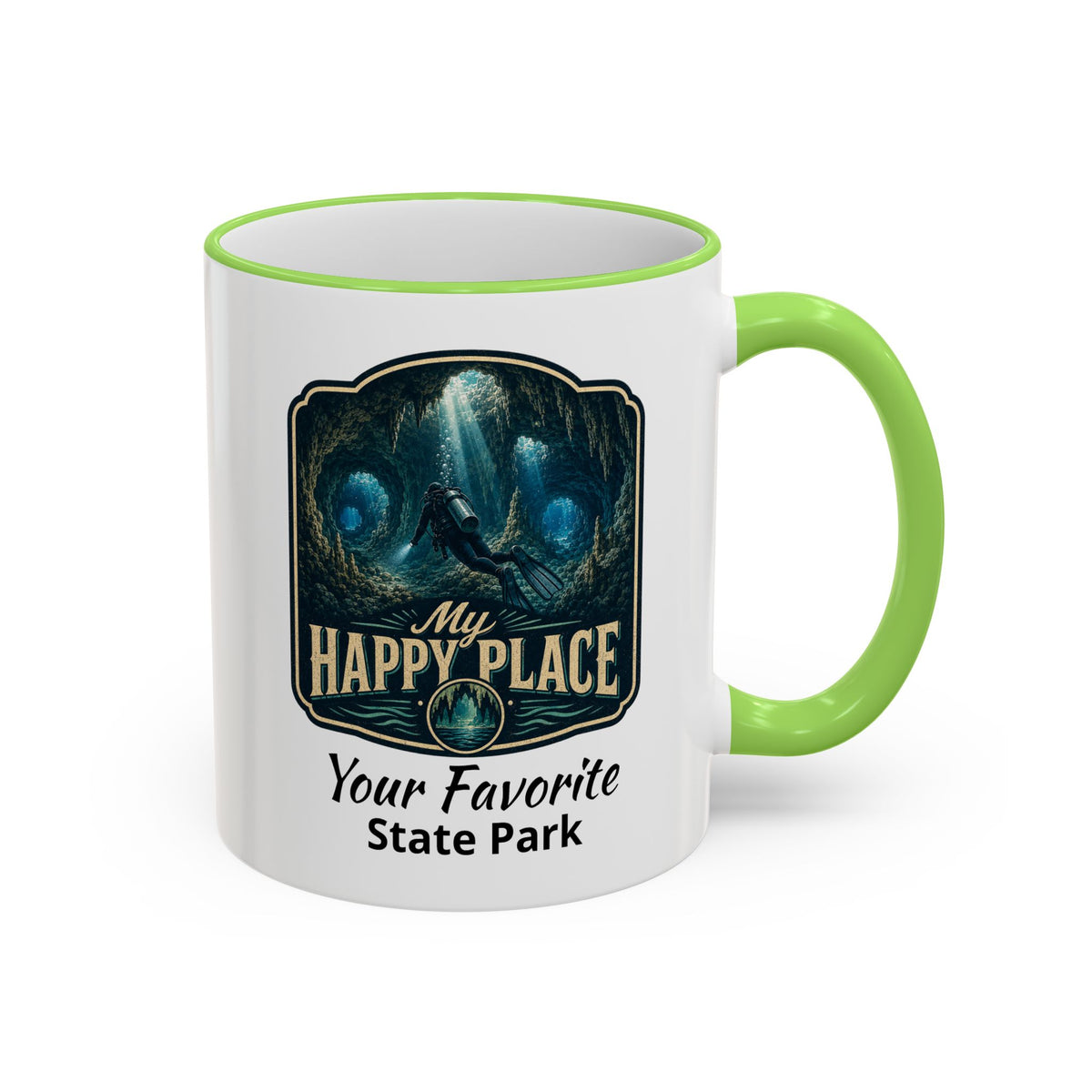 CUSTOMIZABLE Scuba Cave Accent Rim & Handle 11oz/15oz