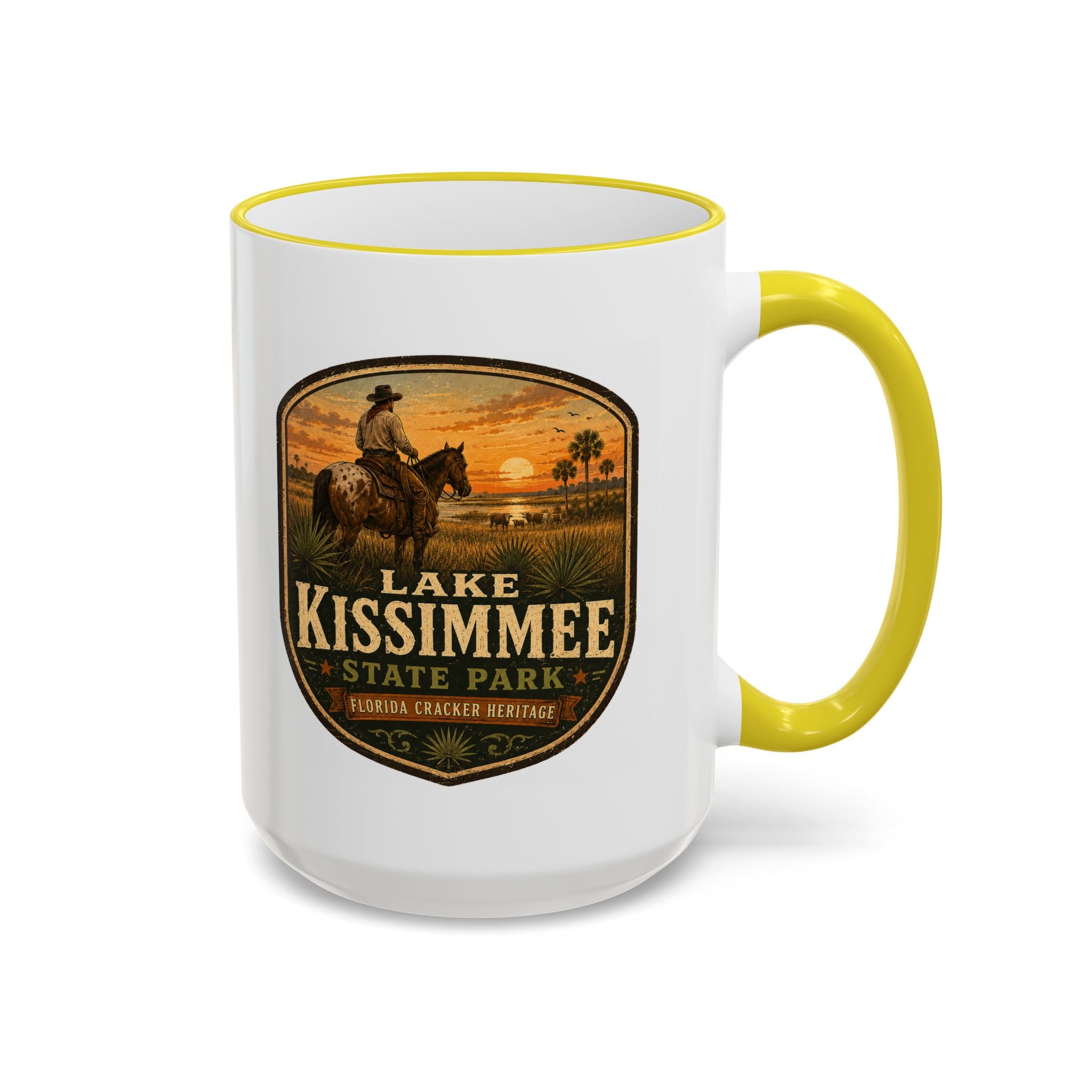 Lake Kissimmee Sunset Mug — Accent Rim & Handle 11oz/15oz