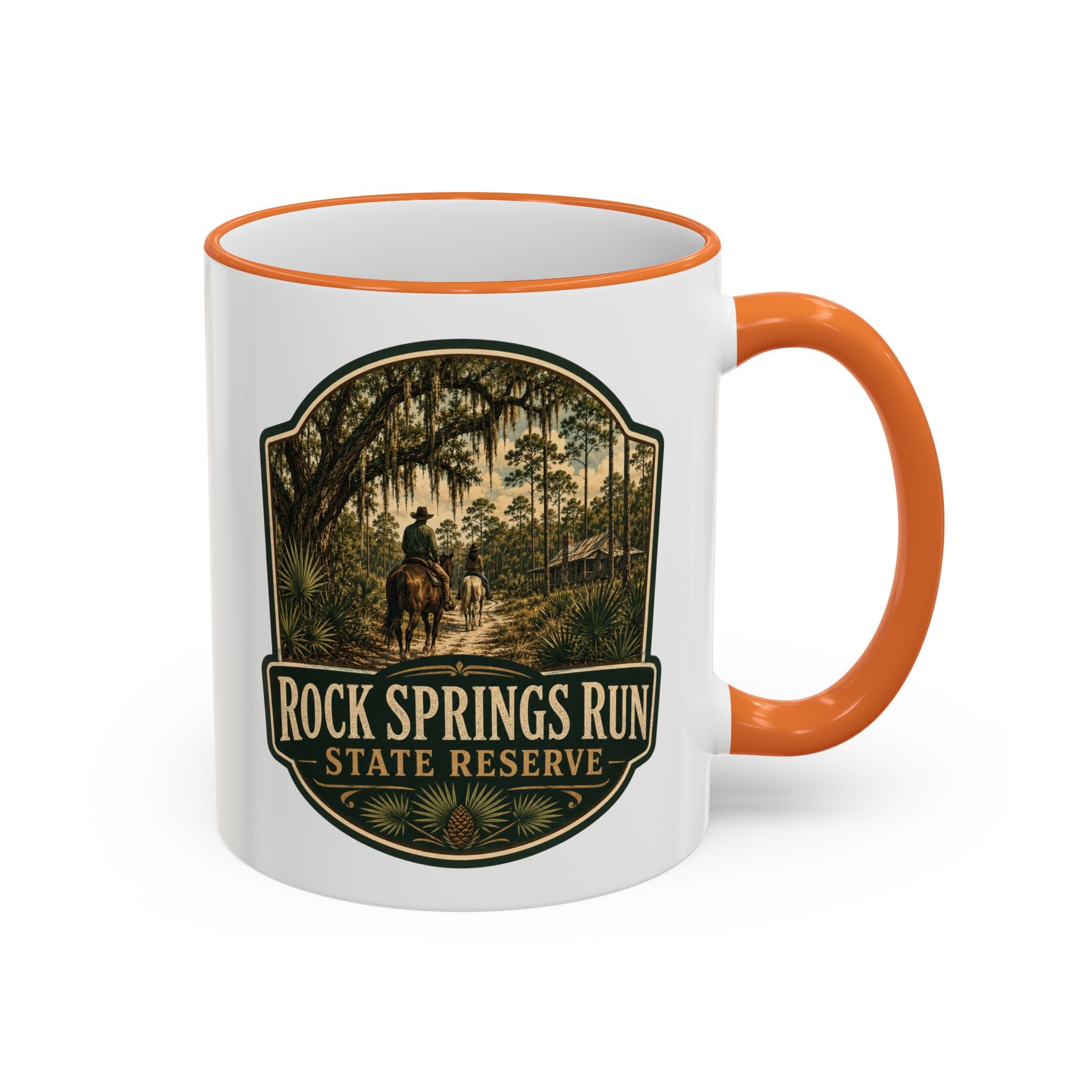 Rock Springs Run Vintage Mug — Accent Rim & Handle 11oz/15oz