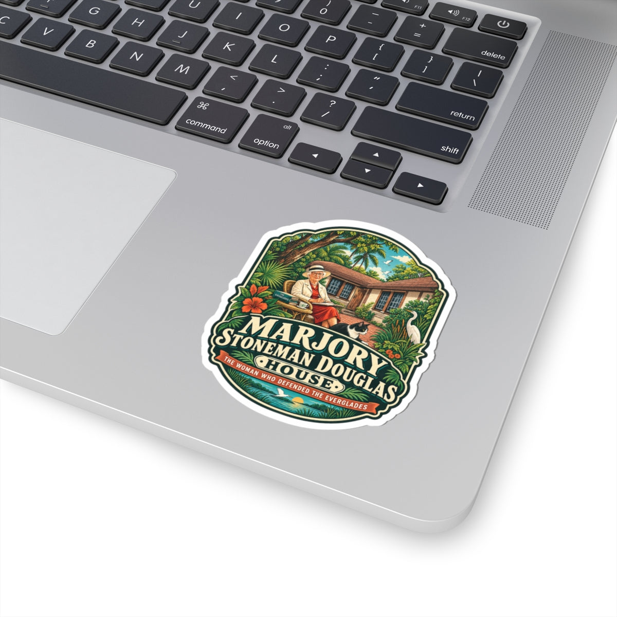 Marjory Stoneman Douglas House Vintage Travel Sticker — Environmentalist Tribute Kiss-Cut Sticker