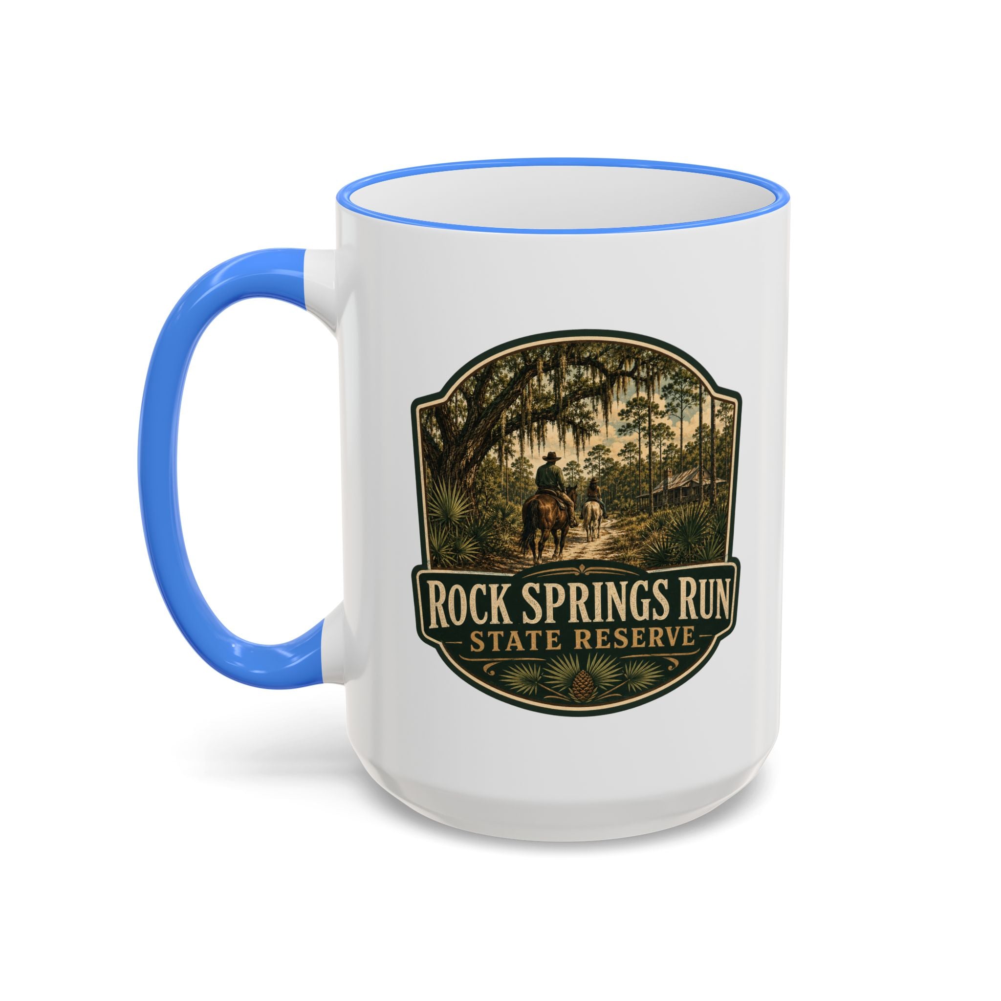 Rock Springs Run Vintage Mug — Accent Rim & Handle 11oz/15oz