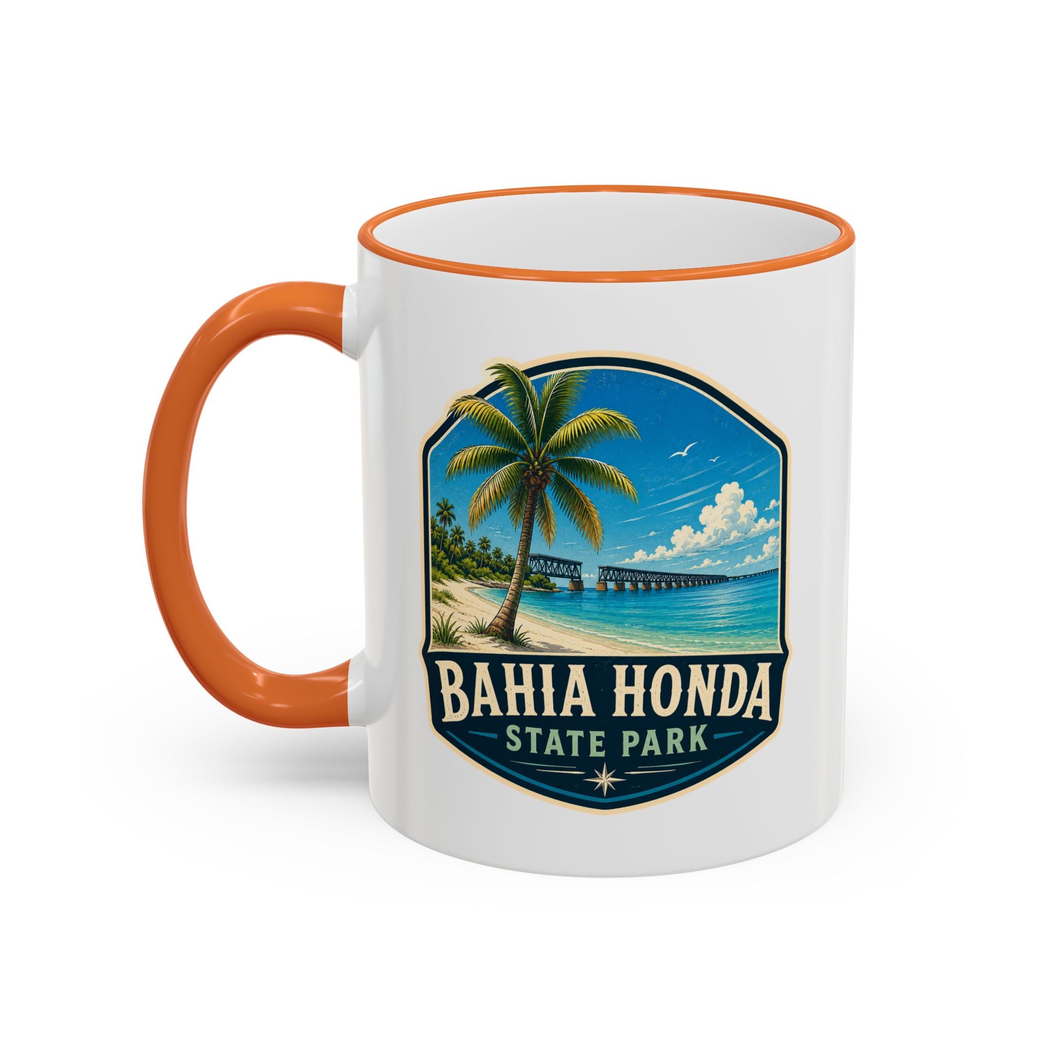 Bahia Honda Vintage Mug — Accent Rim & Handle 11oz/15oz