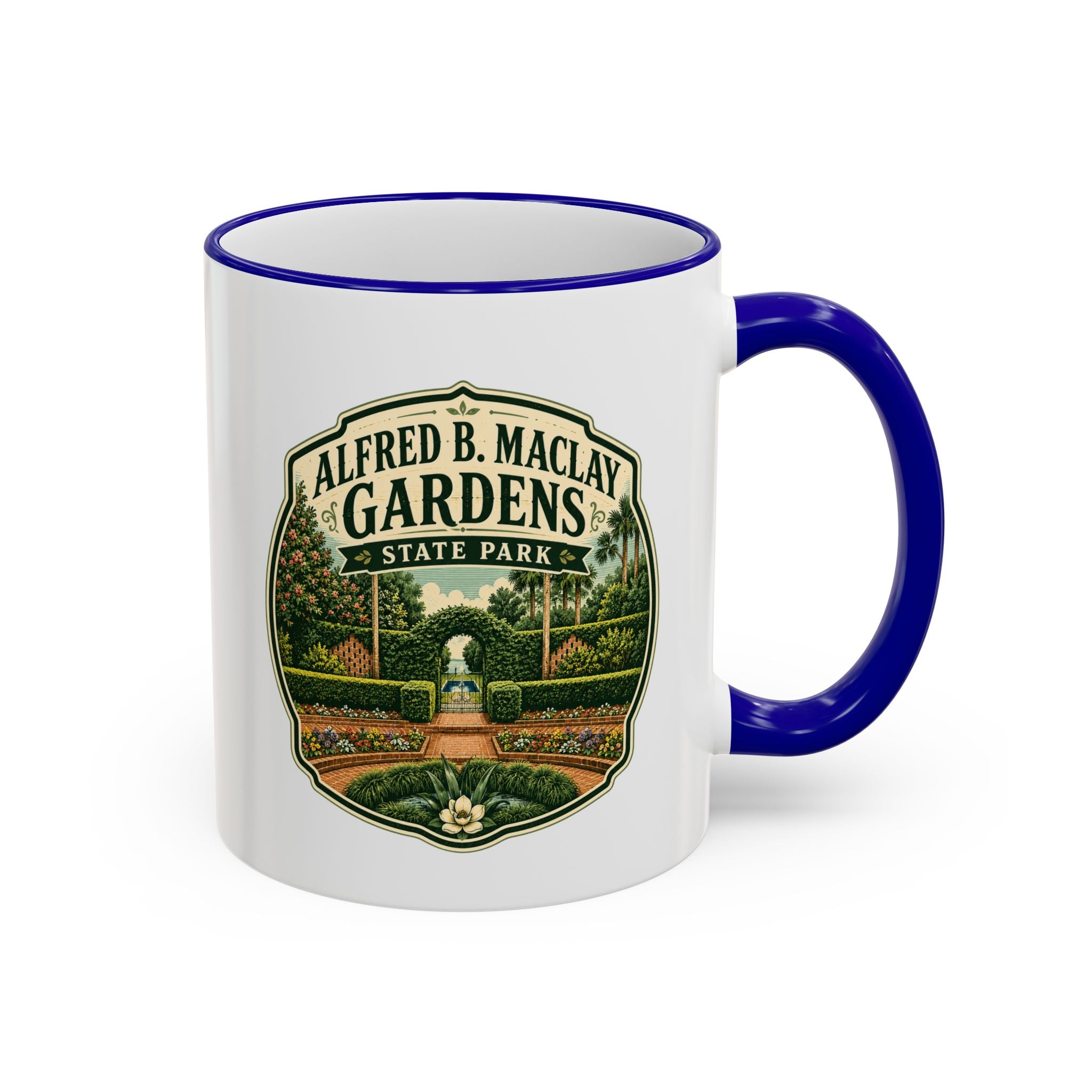 Maclay Gardens Vintage Mug — Accent Rim & Handle 11oz/15oz