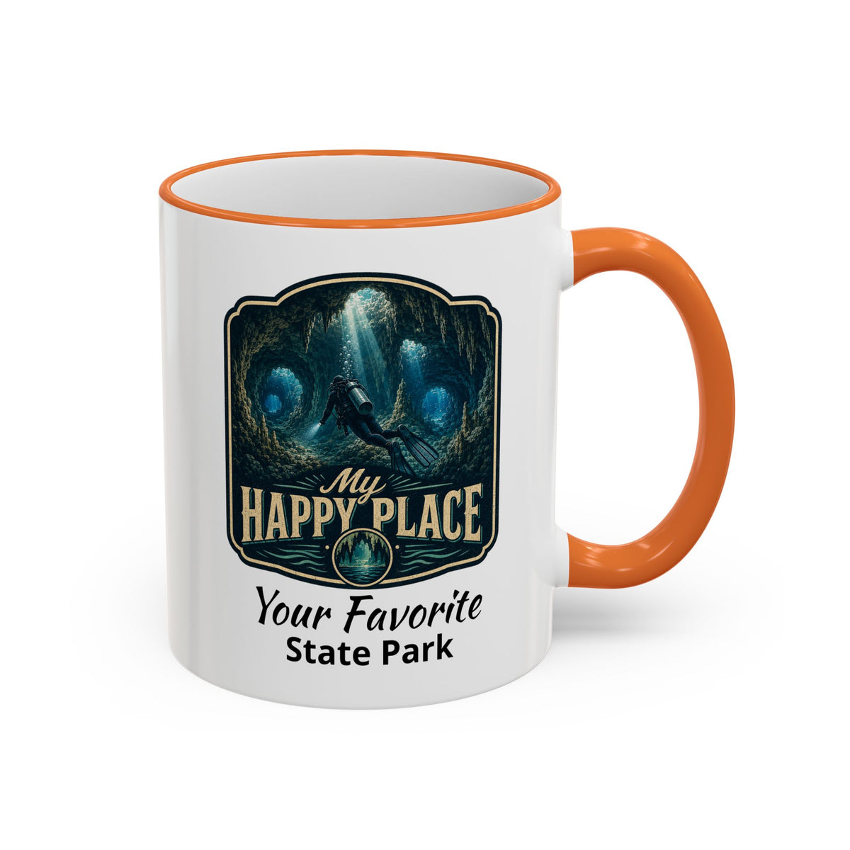 CUSTOMIZABLE Scuba Cave Accent Rim & Handle 11oz/15oz