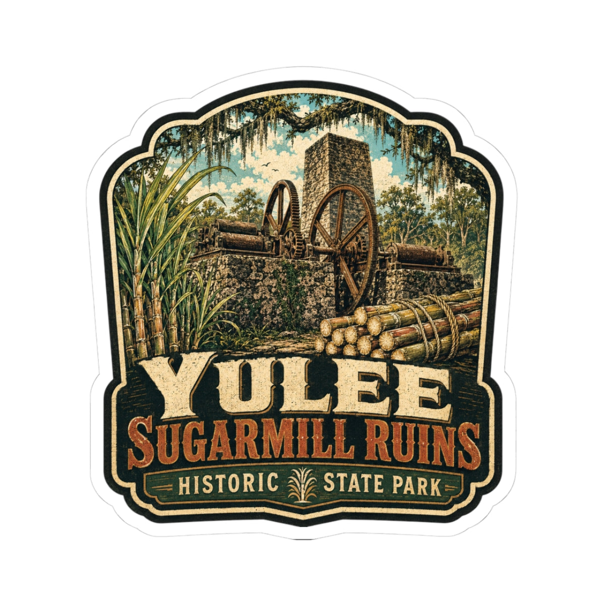Yulee Sugarmill Ruins Sticker — Historic State Park Travel Decal