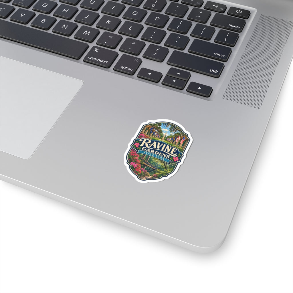 Ravine Gardens State Park Kiss-Cut Sticker — Vintage Scenic Park Badge