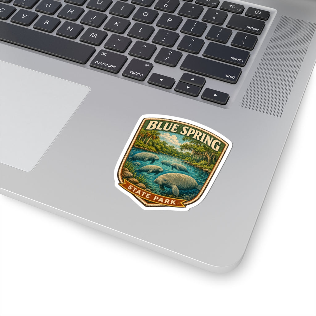 Blue Spring State Park Manatee Sticker — Vintage National Park Decal
