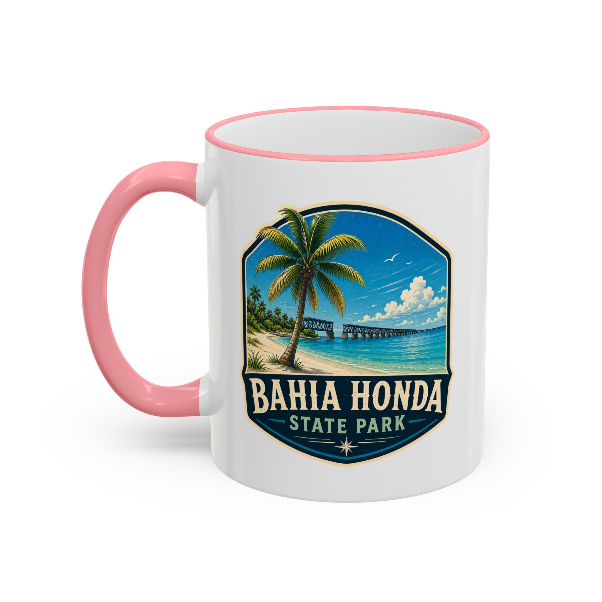Bahia Honda Vintage Mug — Accent Rim & Handle 11oz/15oz