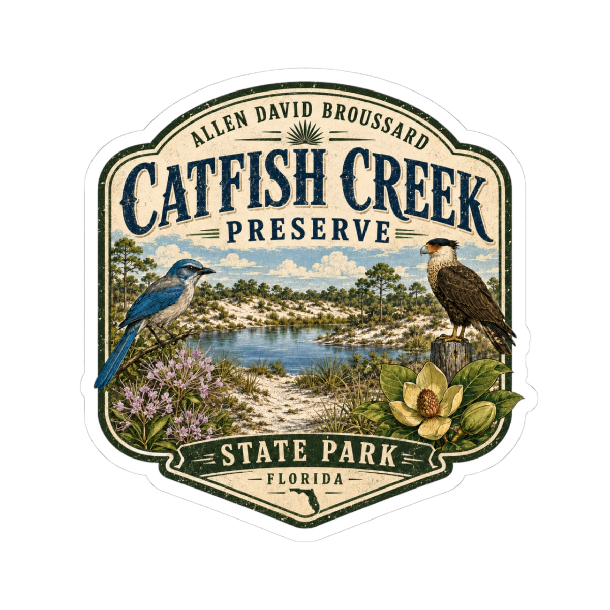 Catfish Creek Preserve State Park Sticker — Vintage Florida Nature Decal