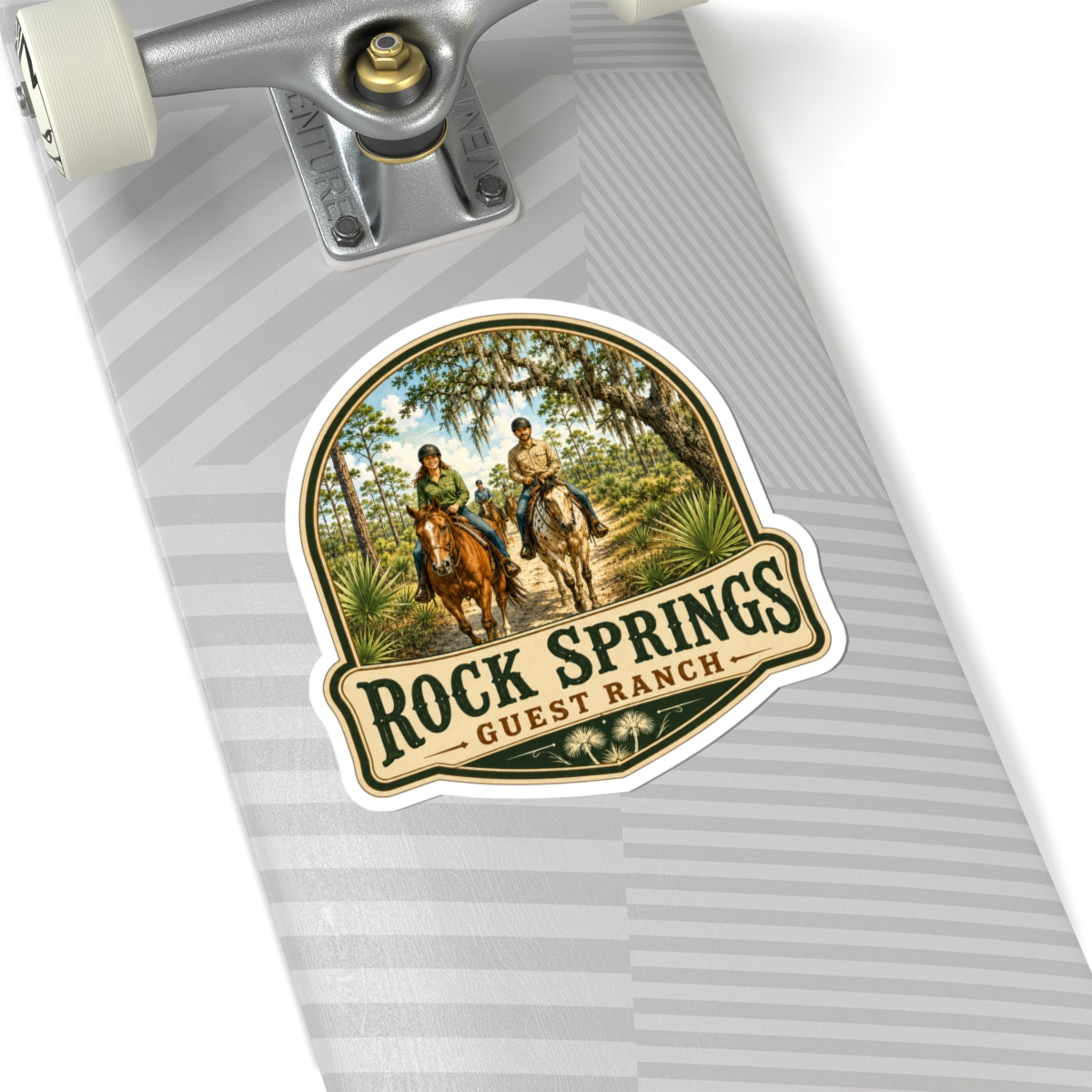 Rock Springs Guest Ranch Vintage Horseback Sticker — Kiss-Cut Vinyl Decal