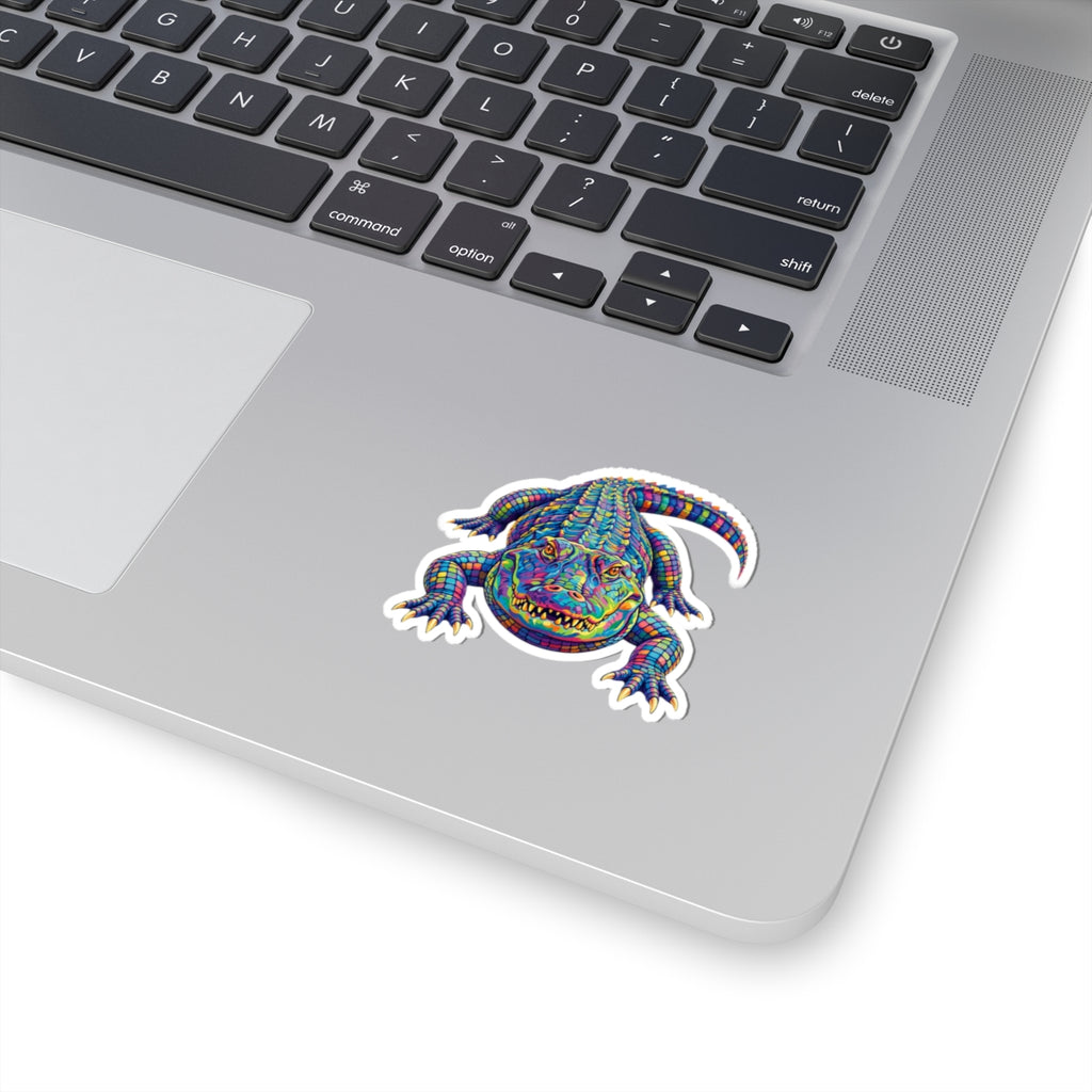 Colorful Alligator Sticker — Vibrant Kiss-Cut Vinyl Decal for Laptops & Gear