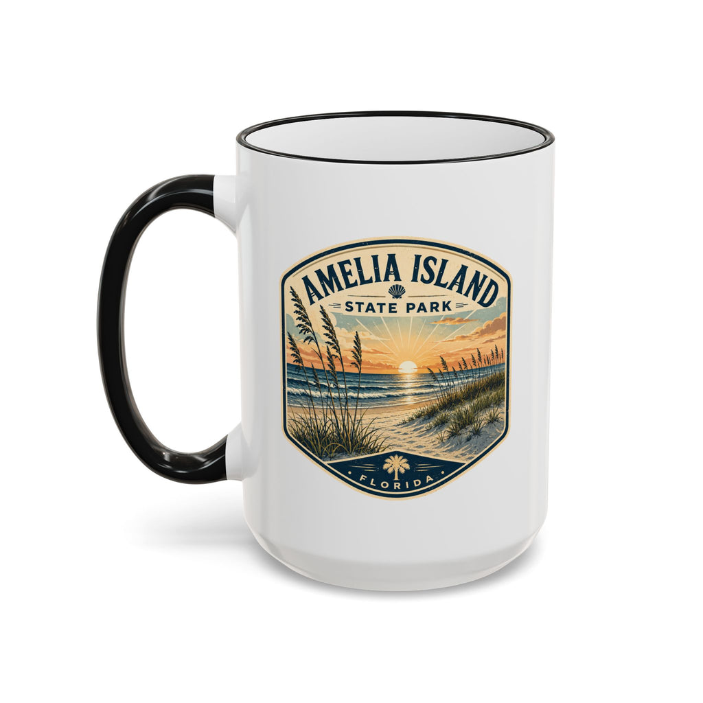 Amelia Island Vintage Mug — Accent Rim & Handle 11oz/15oz