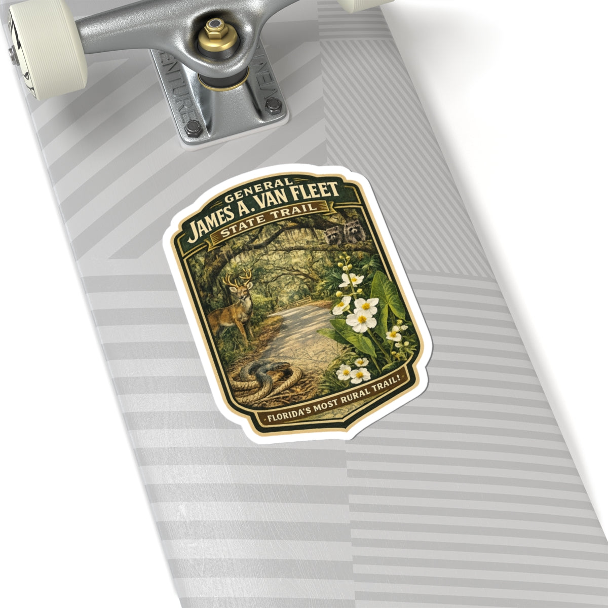 James A. Van Fleet State Trail Vintage Nature Sticker — Kiss-Cut Florida Trail Decal