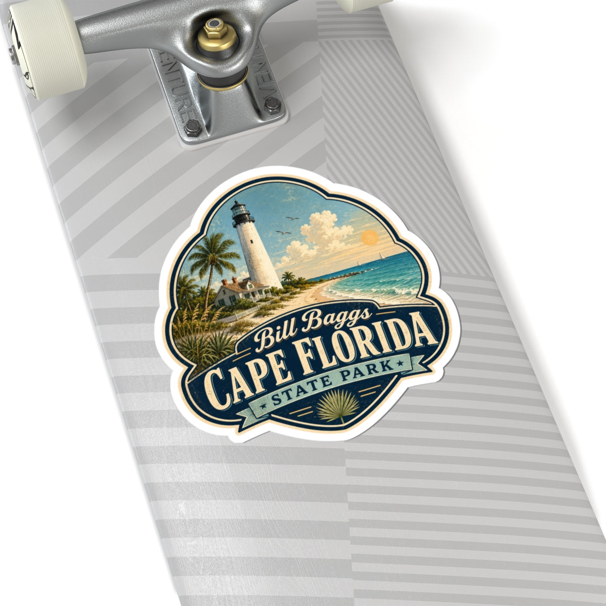 Bill Baggs Cape Florida State Park Lighthouse Sticker – Vintage Beach Travel Decal