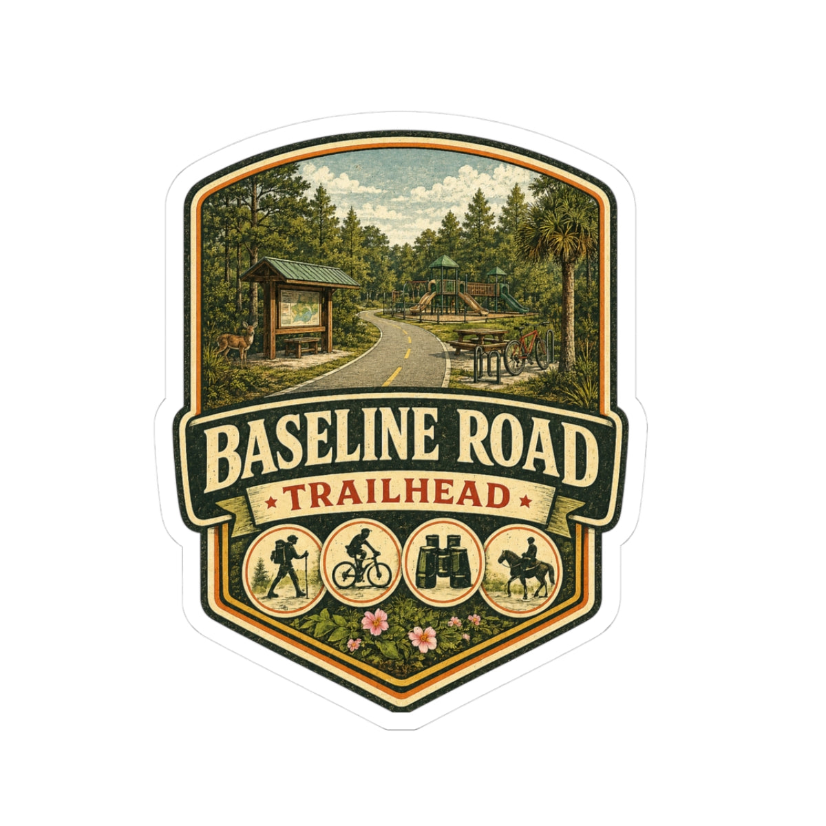 Baseline Road Trailhead Sticker — Outdoor Hiking, Biking & Camping Decal