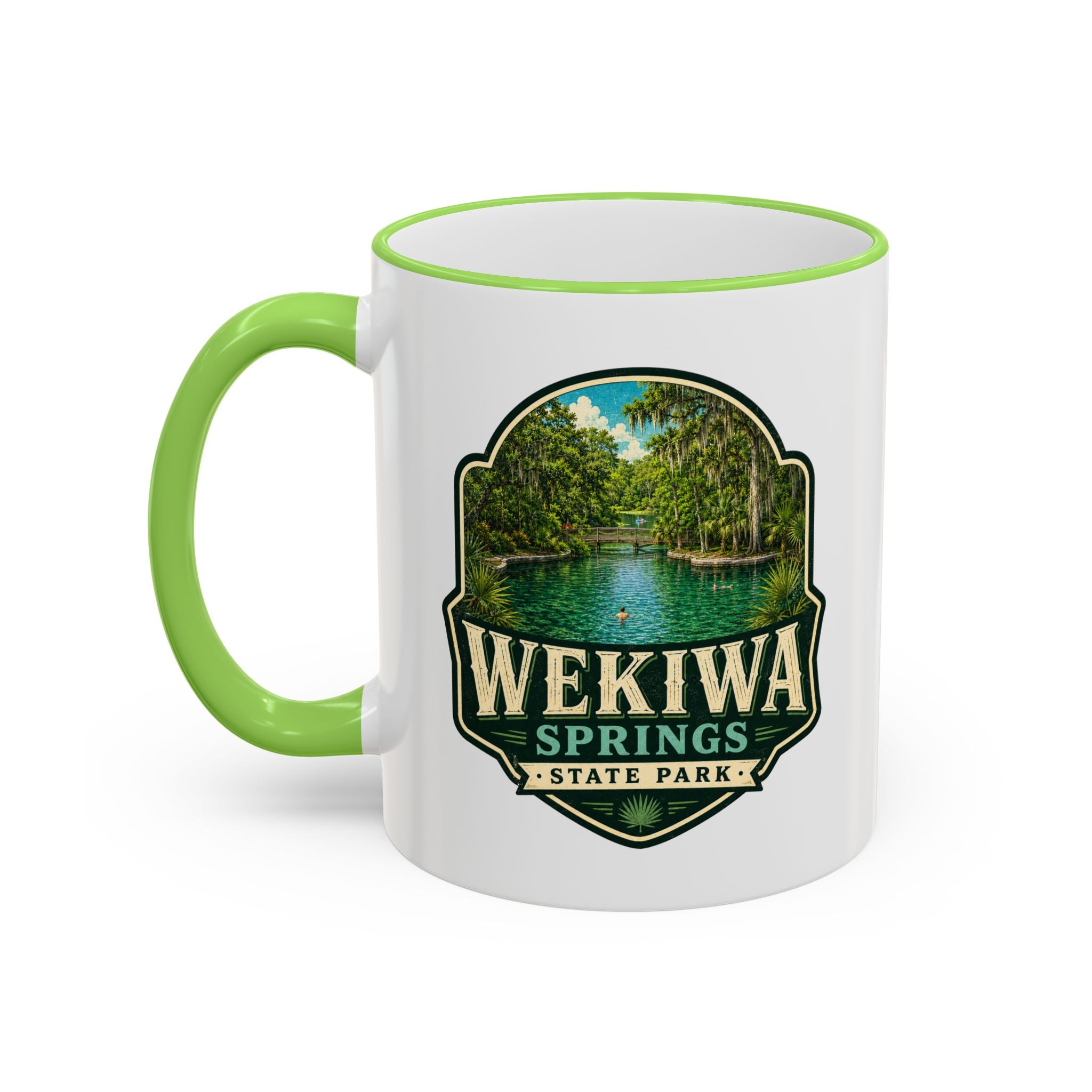 Wekiwa Springs Vintage Mug — Accent Rim & Handle 11oz/15oz