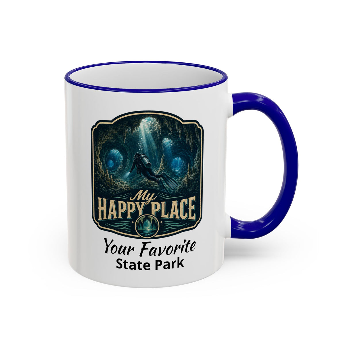 CUSTOMIZABLE Scuba Cave Accent Rim & Handle 11oz/15oz