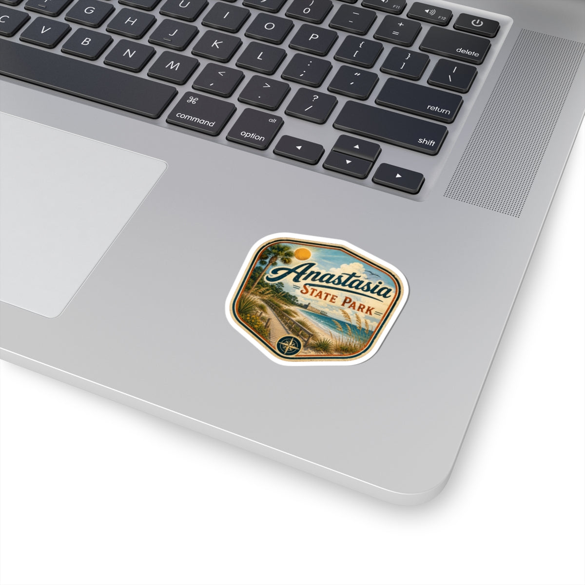 Anastasia State Park Sticker — Vintage Beach Patch Kiss-Cut