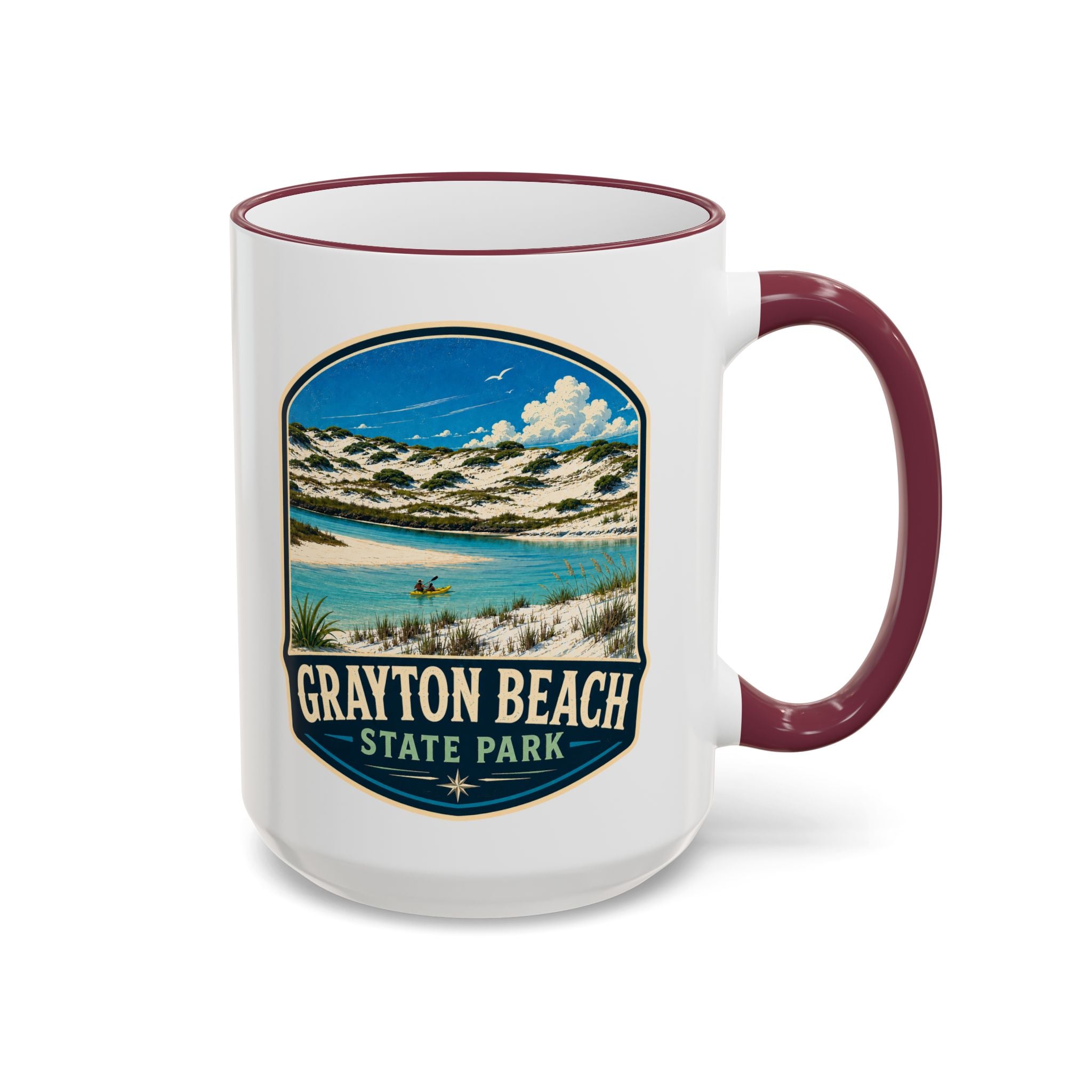 Grayton Beach Vintage Mug — Accent Rim & Handle 11oz/15oz