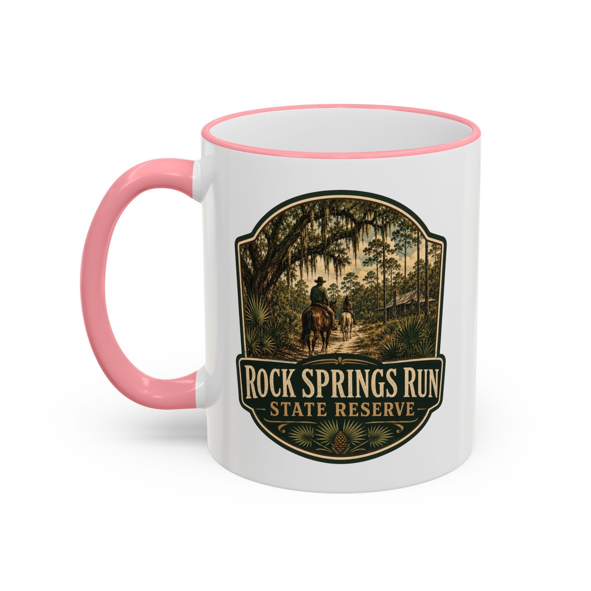 Rock Springs Run Vintage Mug — Accent Rim & Handle 11oz/15oz