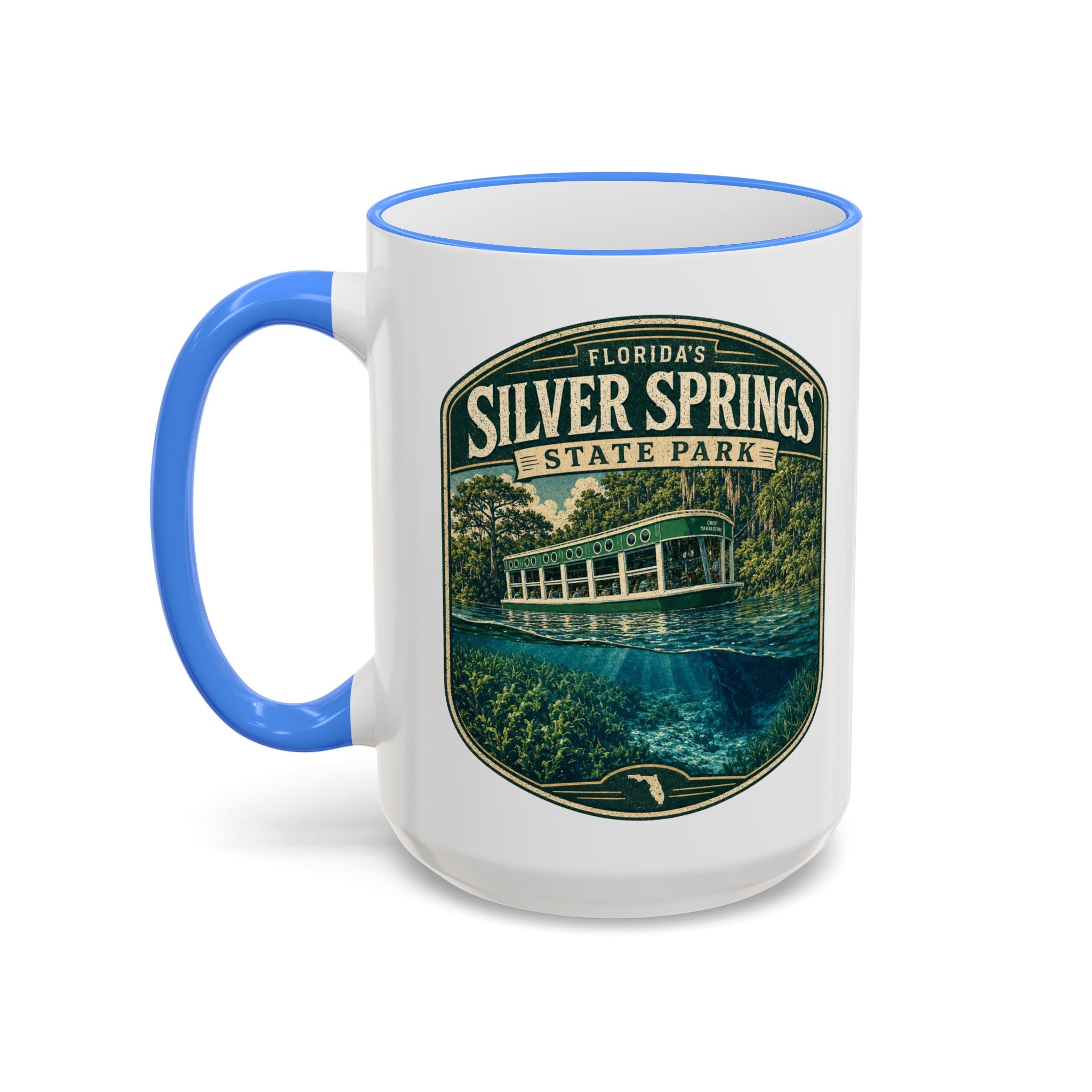 Silver Springs Vintage Mug — Accent Rim & Handle 11oz/15oz