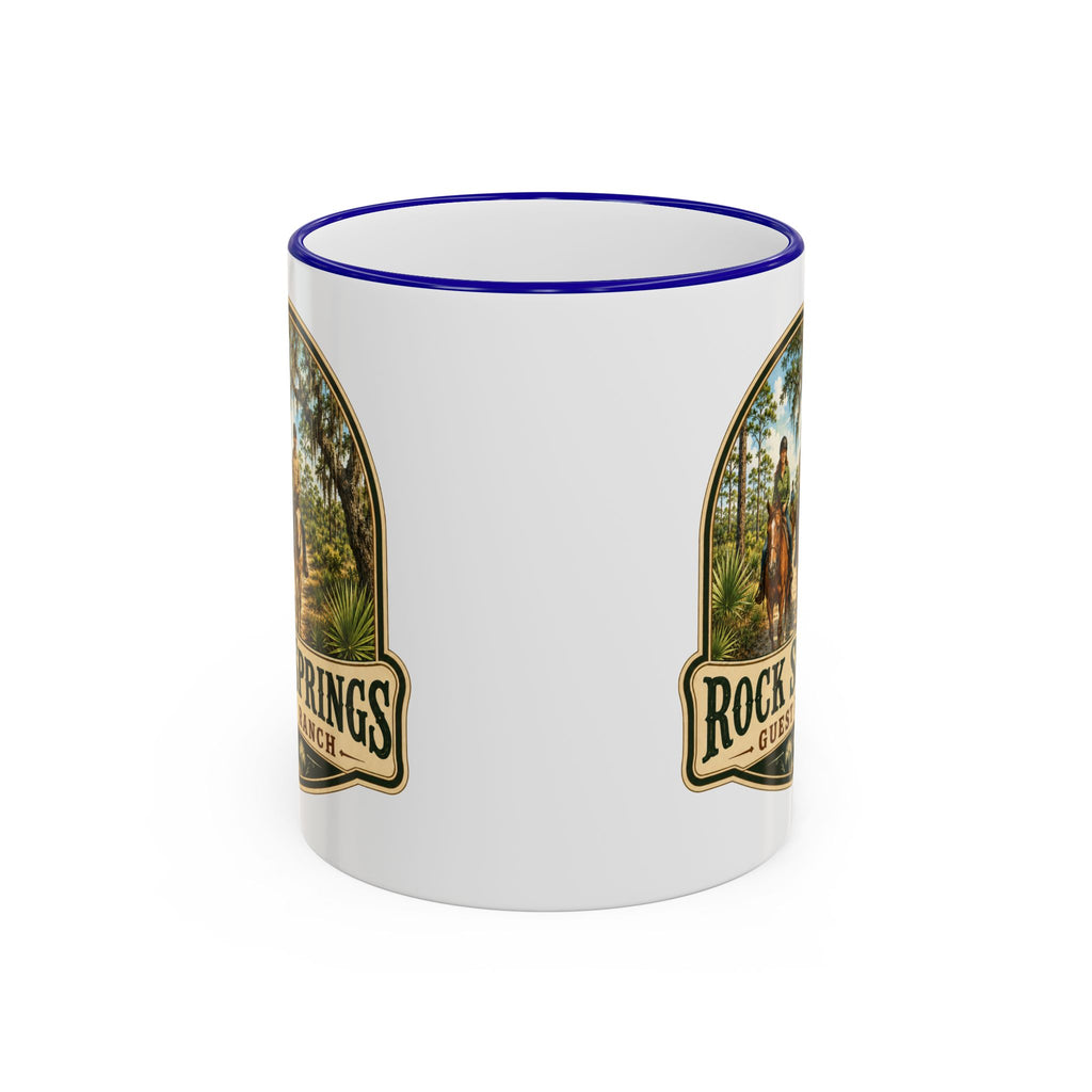 Rock Springs Guest Ranch Vintage Mug — Accent Rim & Handle 11oz/15oz