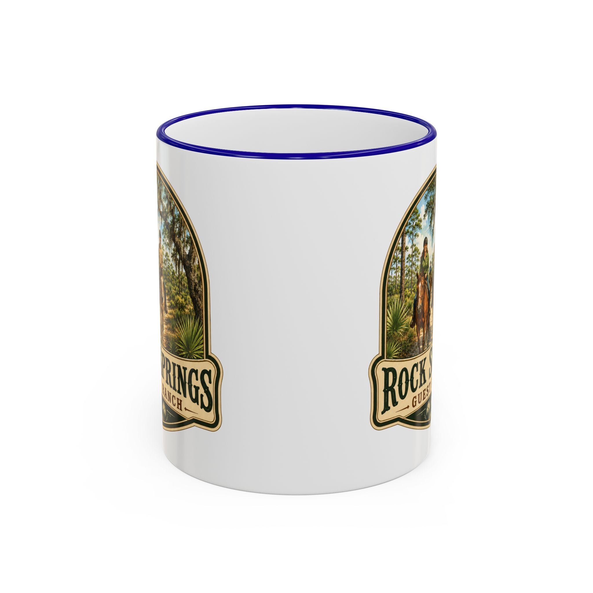 Rock Springs Guest Ranch Vintage Mug — Accent Rim & Handle 11oz/15oz