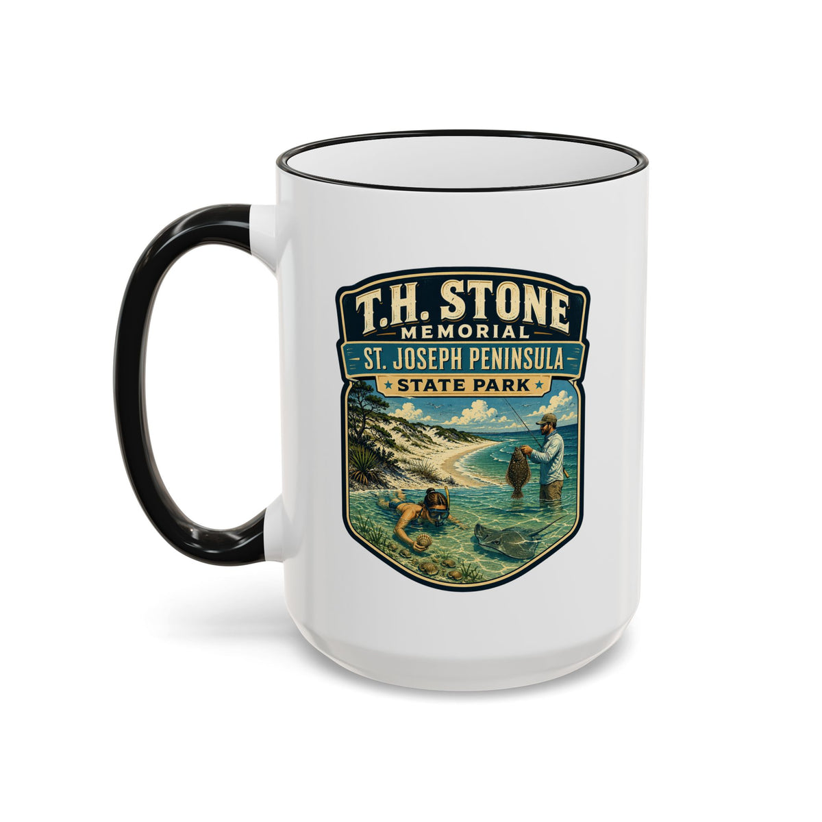 T.H. Stone Memorial Mug — Accent Rim & Handle 11oz/15oz