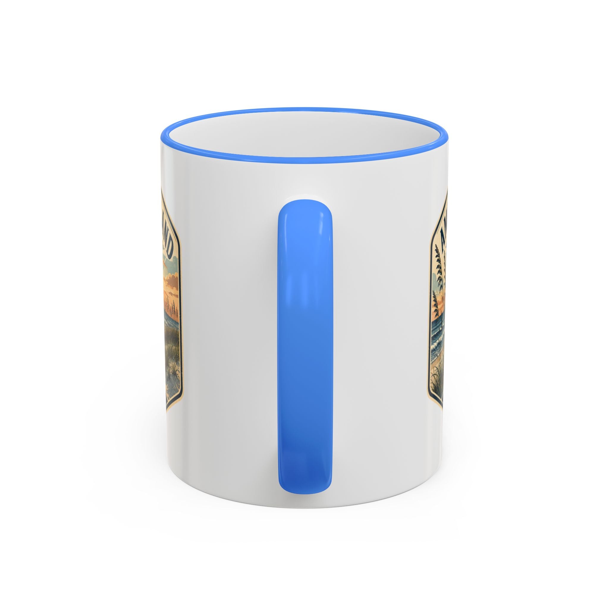 Amelia Island Vintage Mug — Accent Rim & Handle 11oz/15oz
