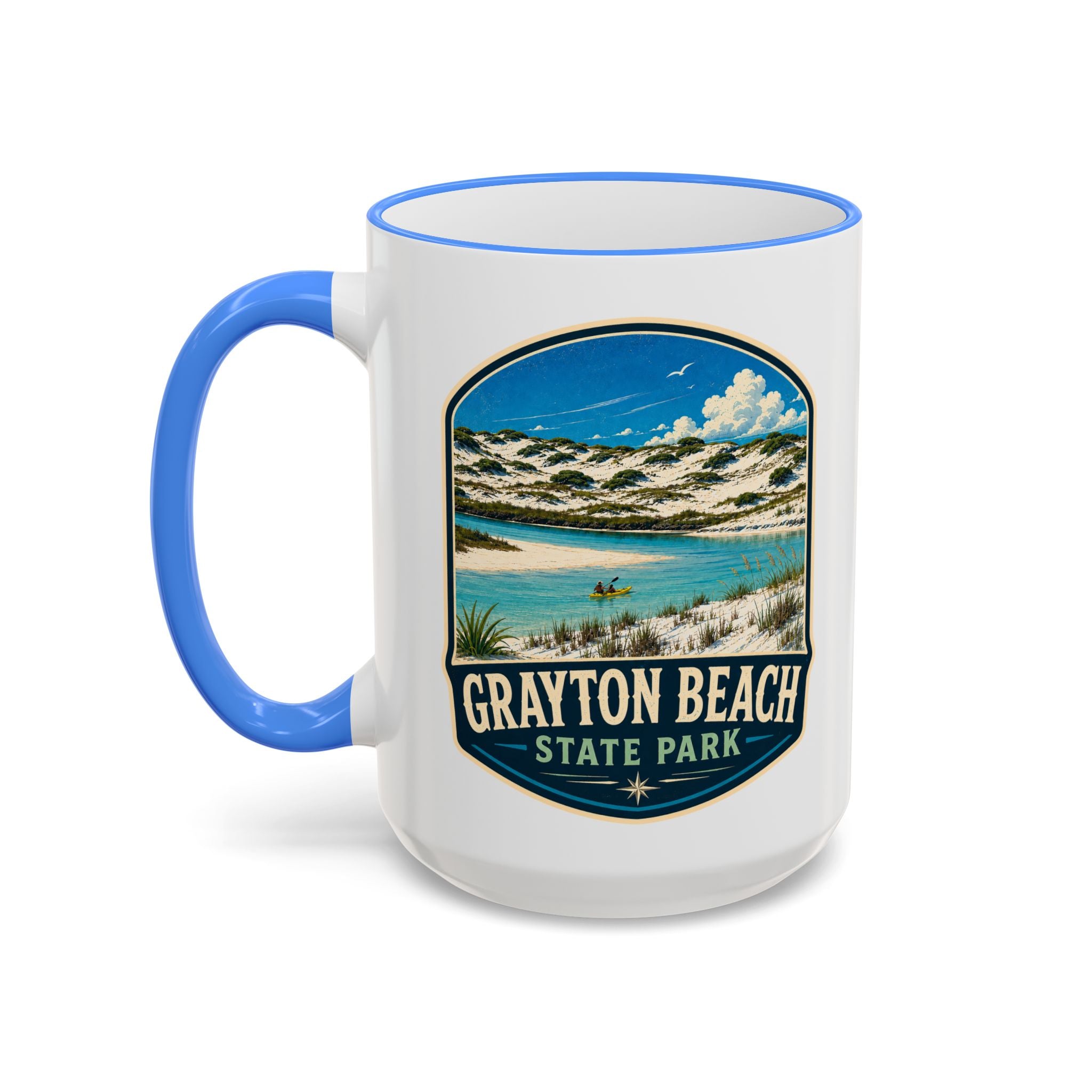 Grayton Beach Vintage Mug — Accent Rim & Handle 11oz/15oz
