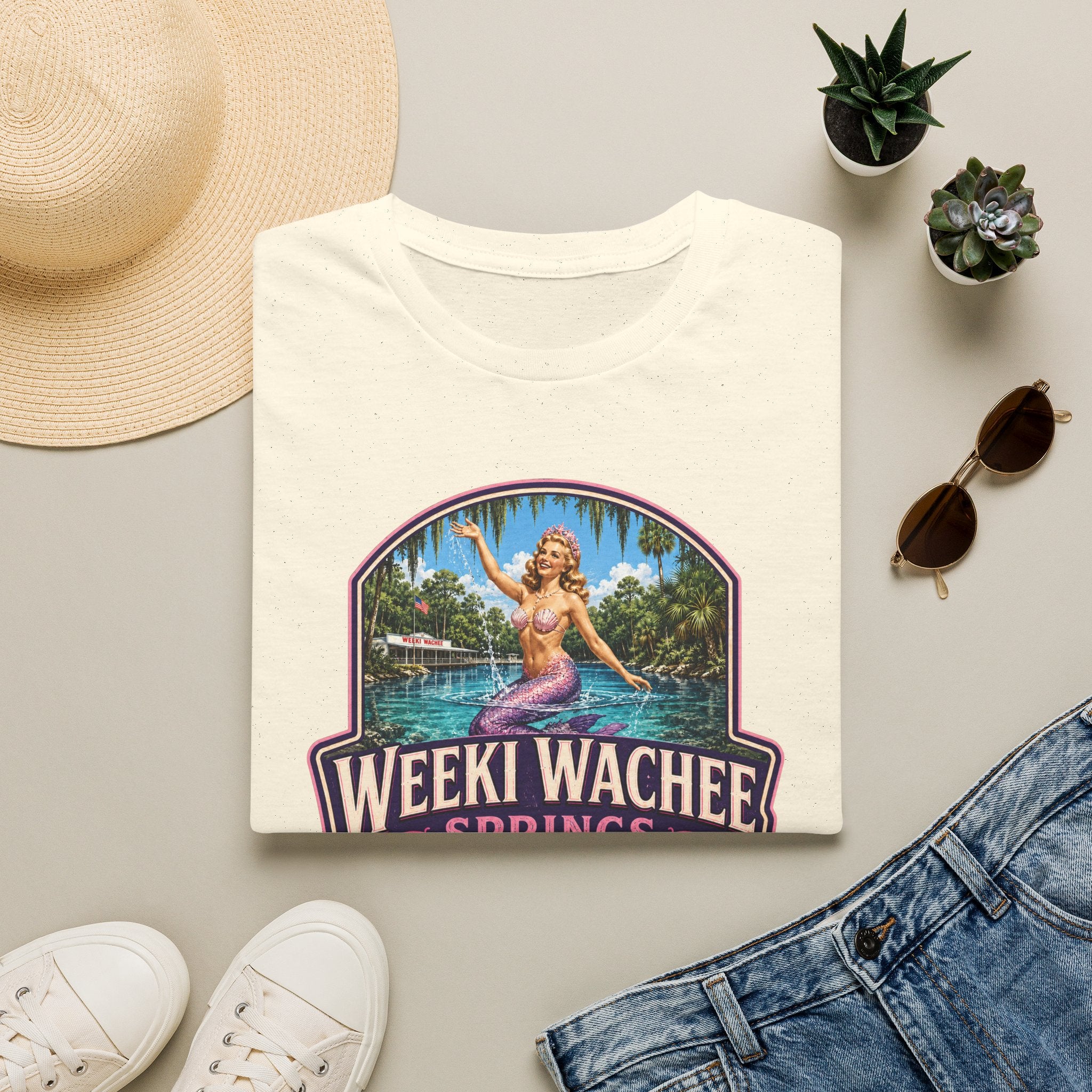 Weeki Wachee Springs — Retro Tee Pink